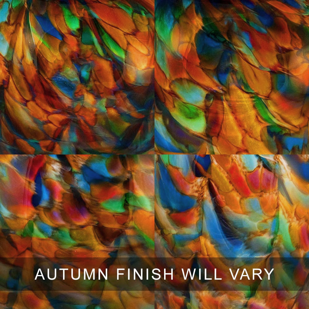 Hand Blown Glass Cremation Urn for Adults - Elegant Autumn Design Memorial Urn - Perfect for Home Memorials, Funeral Services & Ashes Keepsakes