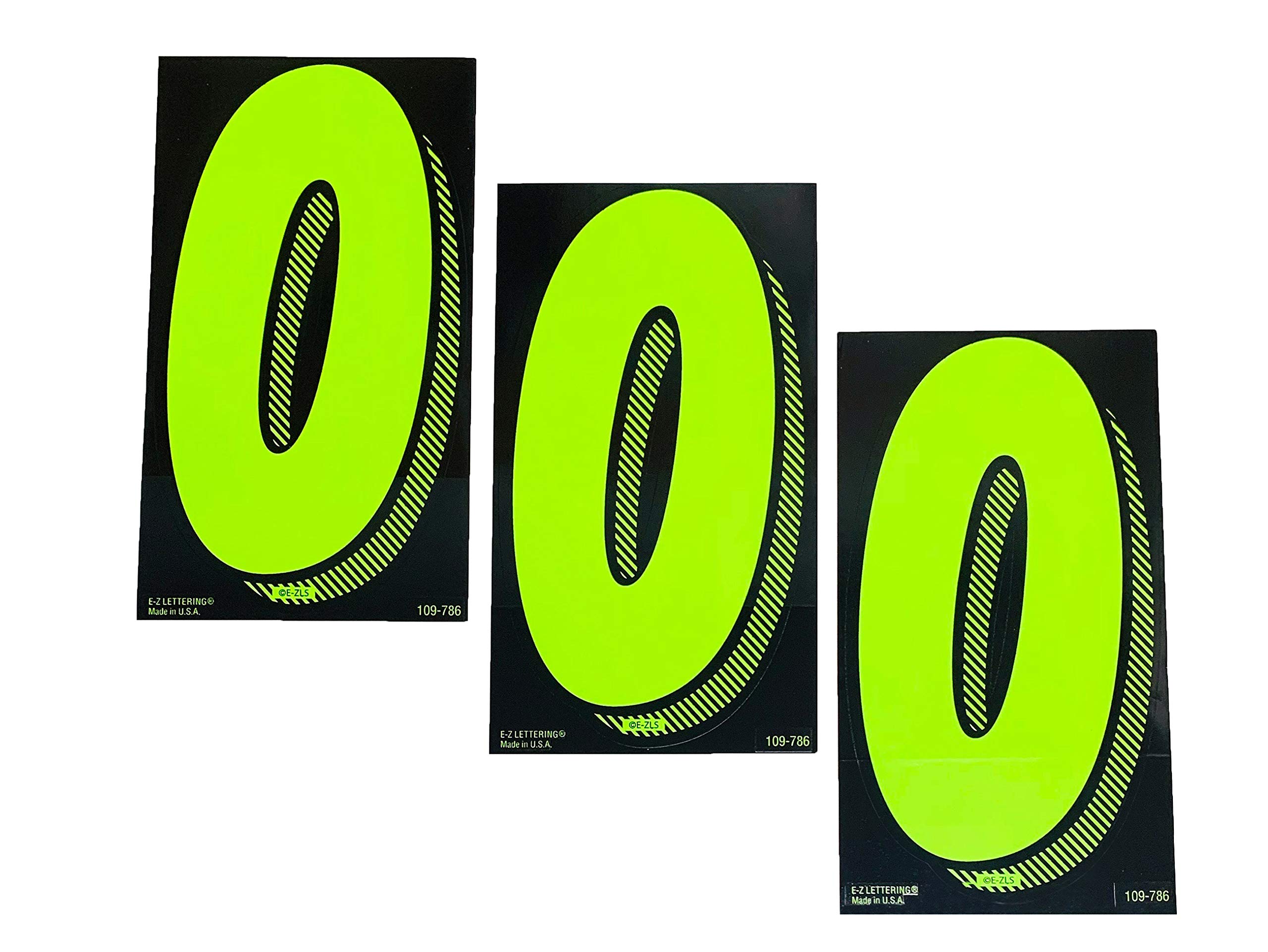 EZ Line Vinyl Decals for Cars - Large Chartreuse Windshield Pricing Number Stickers (Number 0) - Perfect for Retail Stores, Fleets & Parking Lot Sales