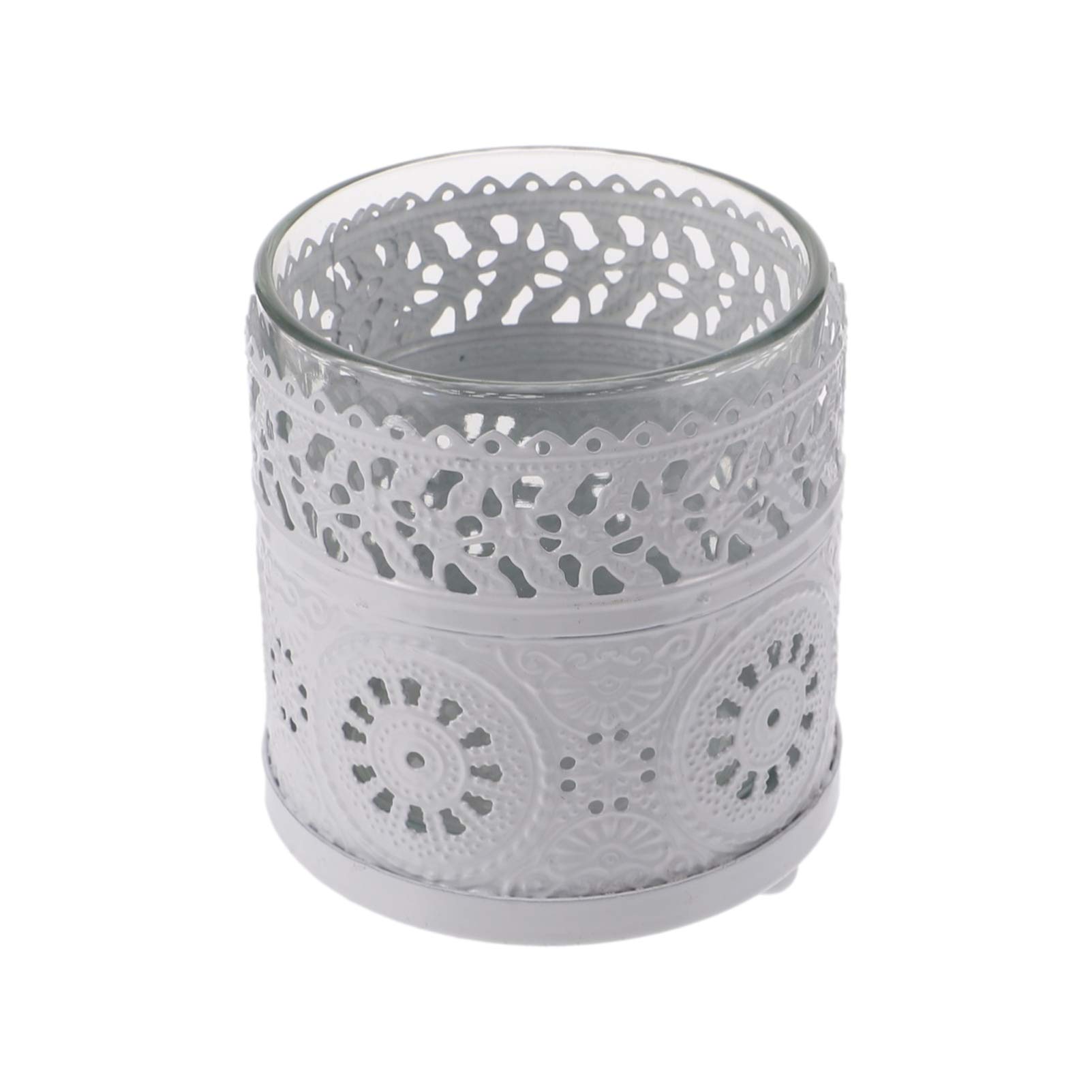 Uonlytech White Glass Muslim Ramadan Candle Holder - Romantic Candlestick for Tea Lights, Perfect for Home Decor, Wedding Centerpieces & Party Decoration - Creates Cozy Ambiance for Iftar Dinners & Holiday Celebrations