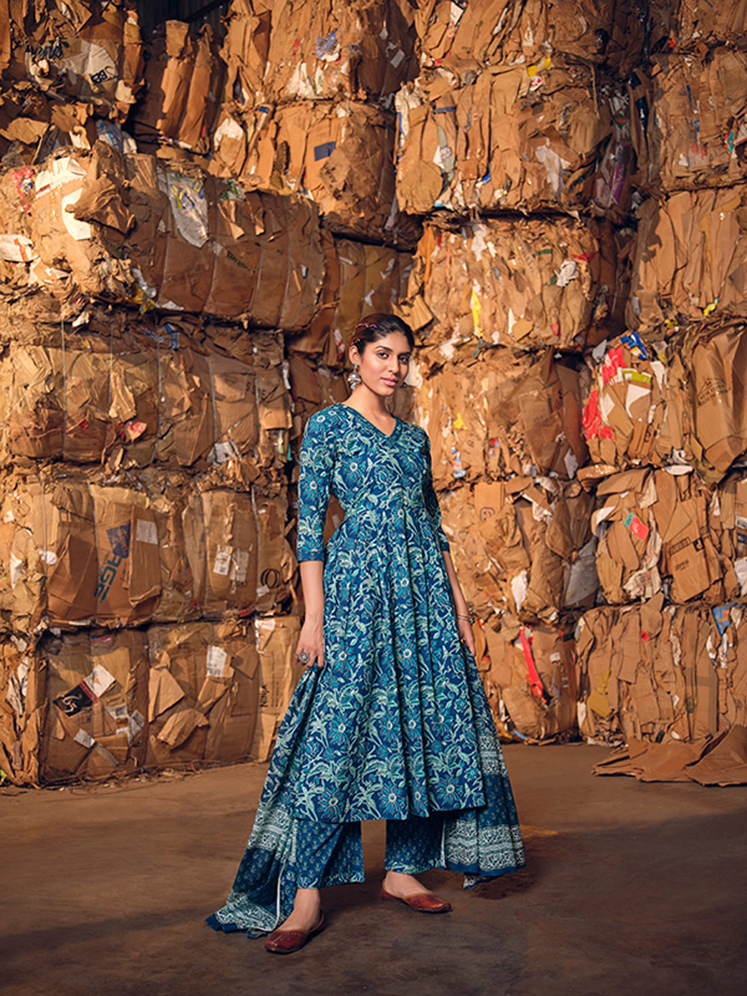 Elegant Blue Designer Anarkali Suit with Printed Work - Perfect for Weddings, Parties & Festive Occasions