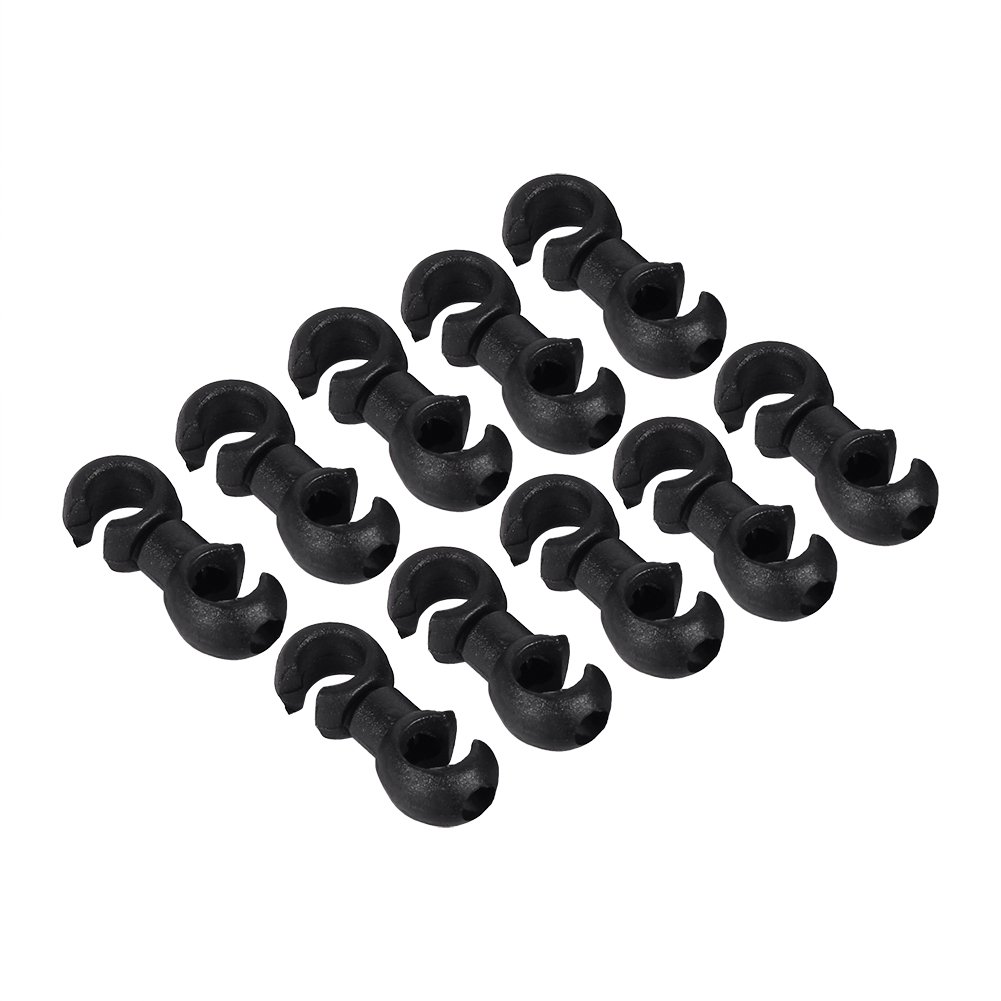 10pcs Black Cycling S-Clips for Brake Cable & Gear Housing - Bike Maintenance
