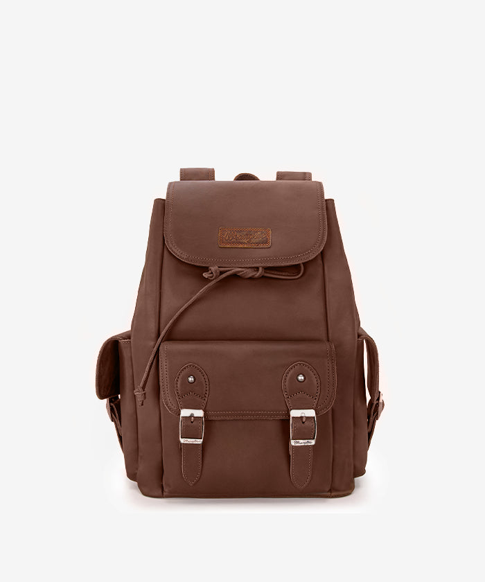 Wrangler Genuine Leather Backpack for Men & Women - Durable Travel, Hiking & School Backpack - Waterproof Laptop Bag with USB Charging Port