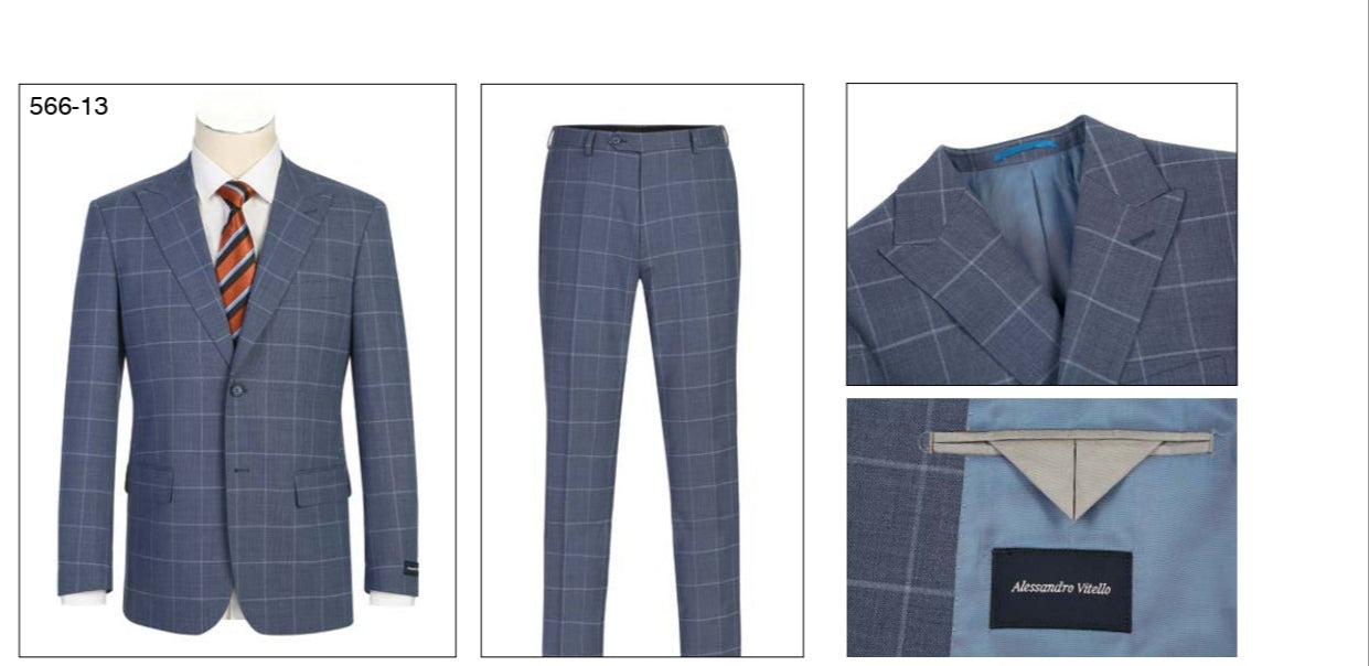 Alessandro Vitello by Renoir New Slim Fit Suit 566 13 | Premium Men's Business Attire for Weddings & Formal Events