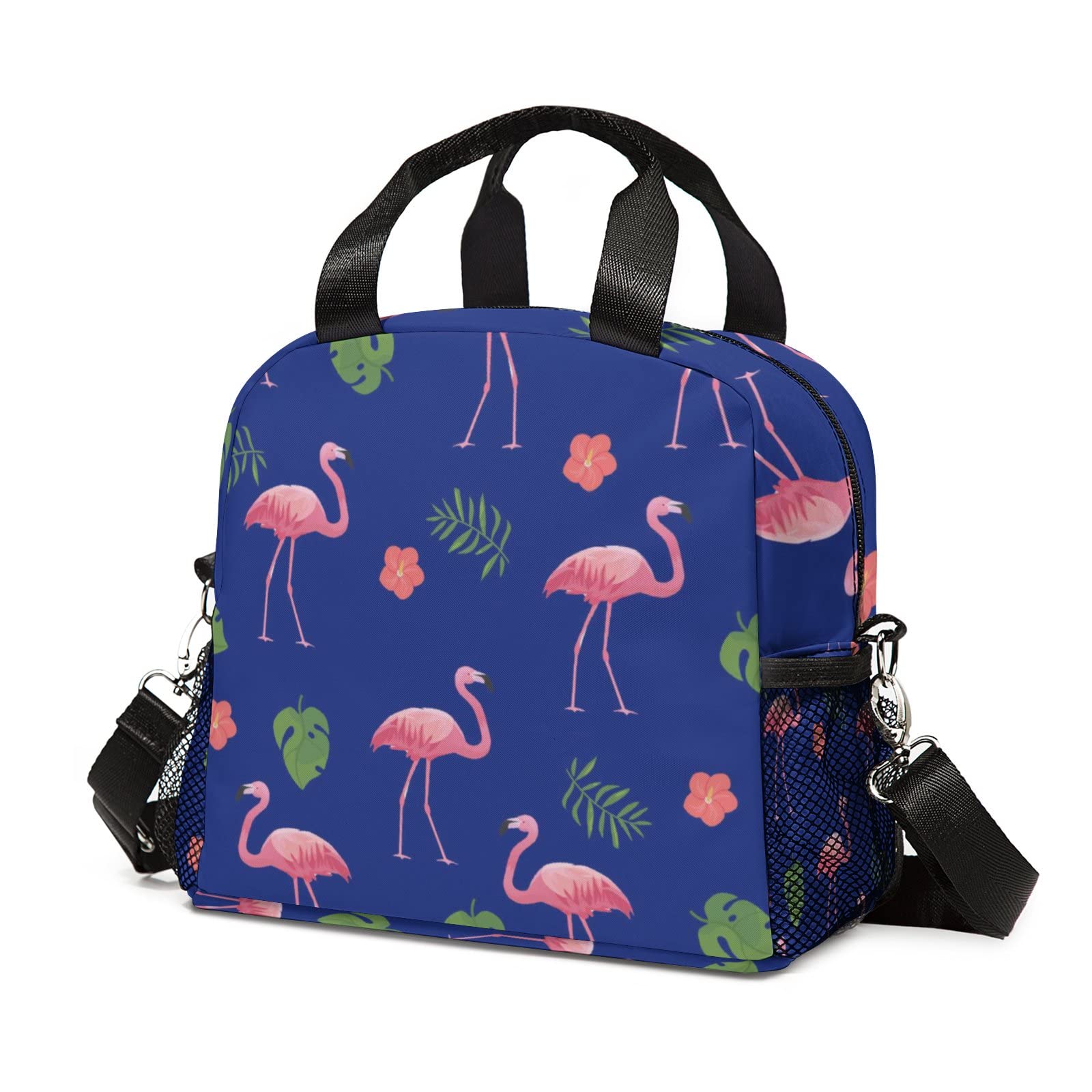 Premium Insulated Lunch Bag for Women - Floral Flamingo Design, Leakproof & Freezable Cooler Tote - Perfect for Work, Office, School & Picnics