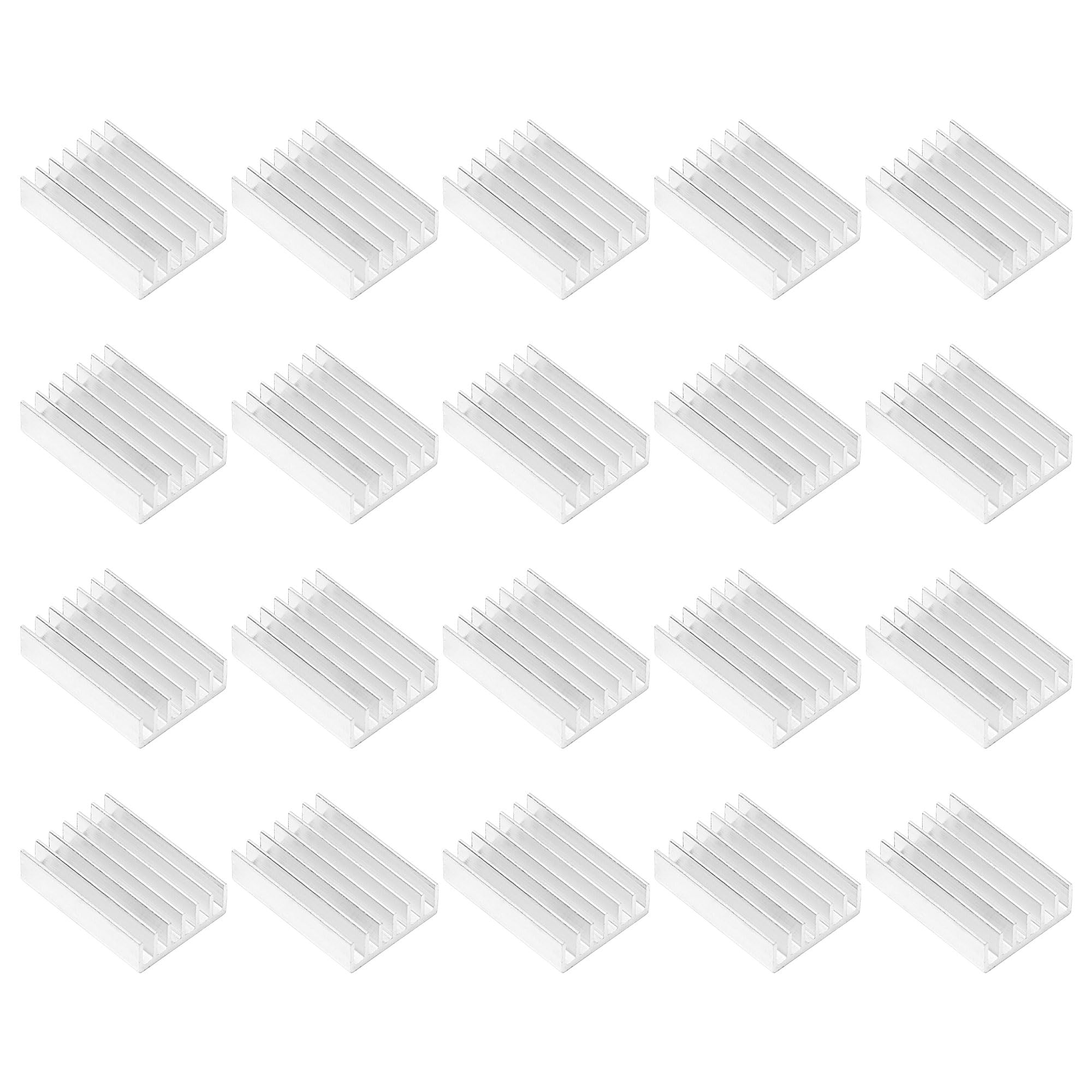 20pcs 20x14x6mm Aluminum Heatsink Kit - High Performance Cooling Fins for MOSFET IC, 3D Printers, LED Lights - Perfect for Electronics Cooling & Heat Dissipation in DIY Projects and PC Builds