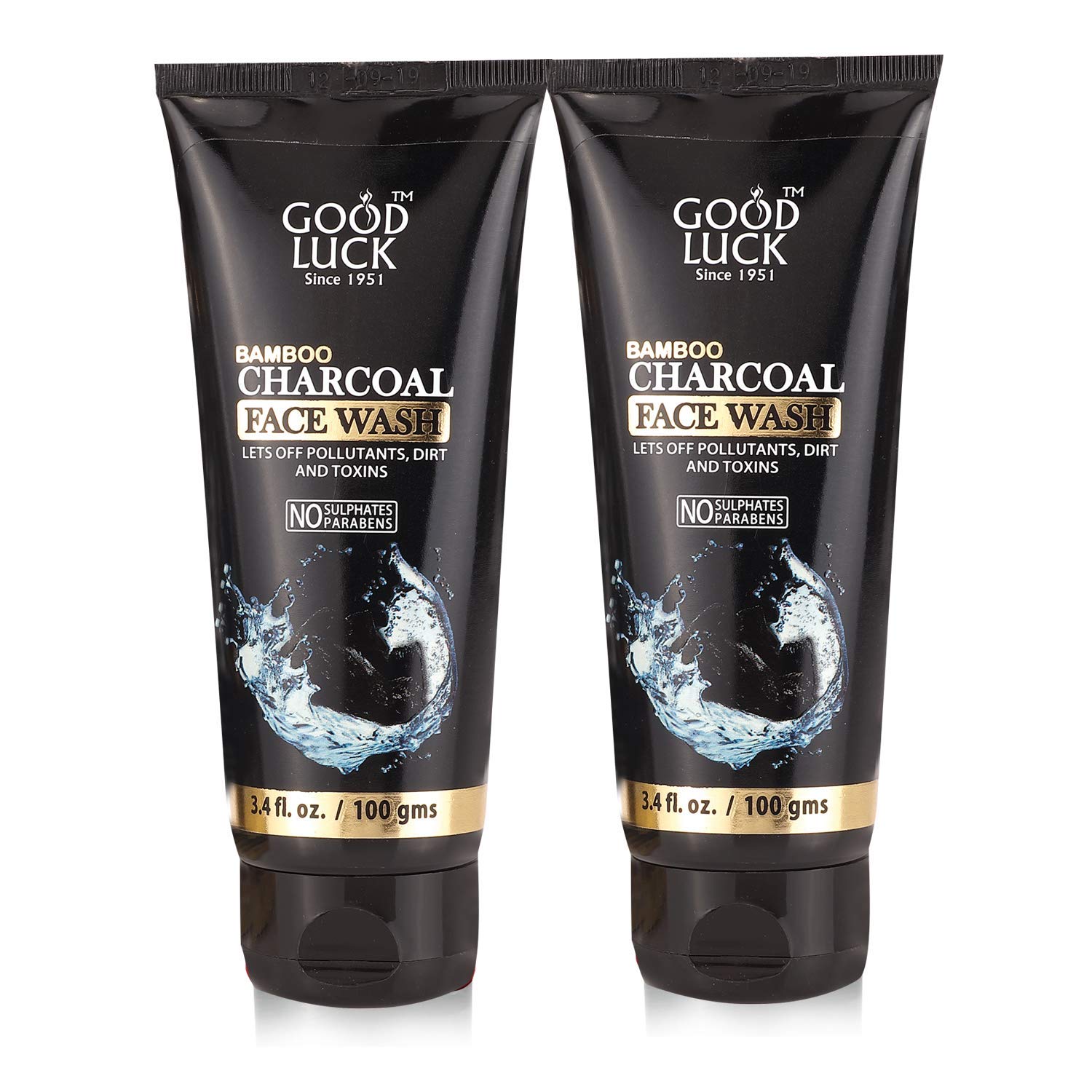 Natural Bamboo Charcoal Face Wash for Acne & Blackheads - Deep Cleansing & Oil Control (Pack of 2) | Perfect for Daily Skincare Routine & Travel