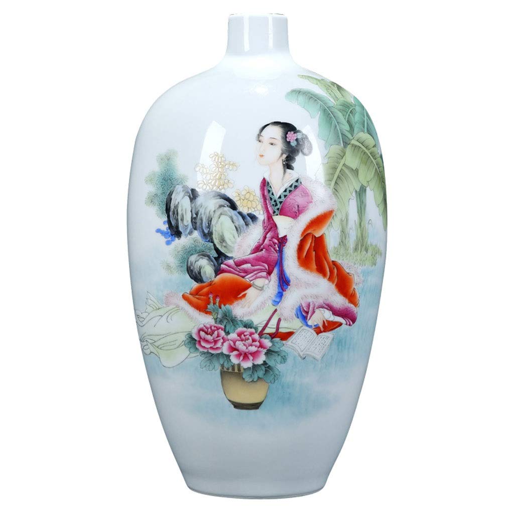 Hand-Painted White Ceramic Vase - 19.2 Inch Floral Decorative Vase for Living Room, Wedding Gift & Home Decor | Perfect for Centerpieces, Housewarming Gifts & Interior Design Accents