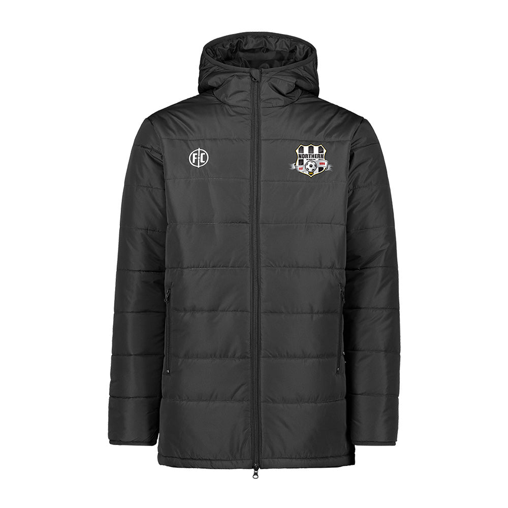 Northern AFC Club Padded Jacket - Men's Winter Insulated Coat with Hood | Warm Fleece Lined Windproof Outerwear for Football Fans & Outdoor Activities