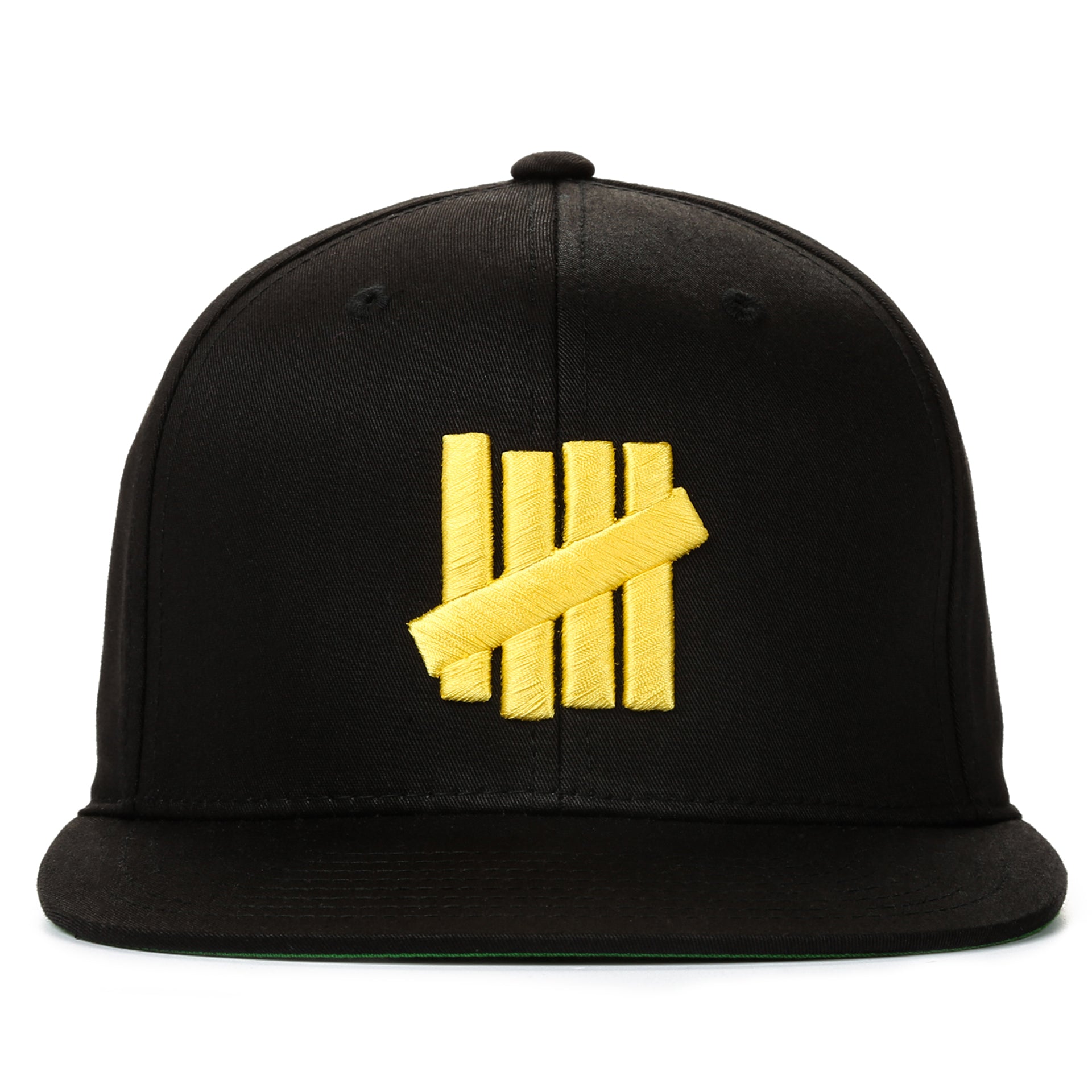 Undefeated 5 Strike Snapback Hat - Black/Yellow Adjustable Baseball Cap for Men & Women - Perfect for Streetwear, Sports & Casual Outfits