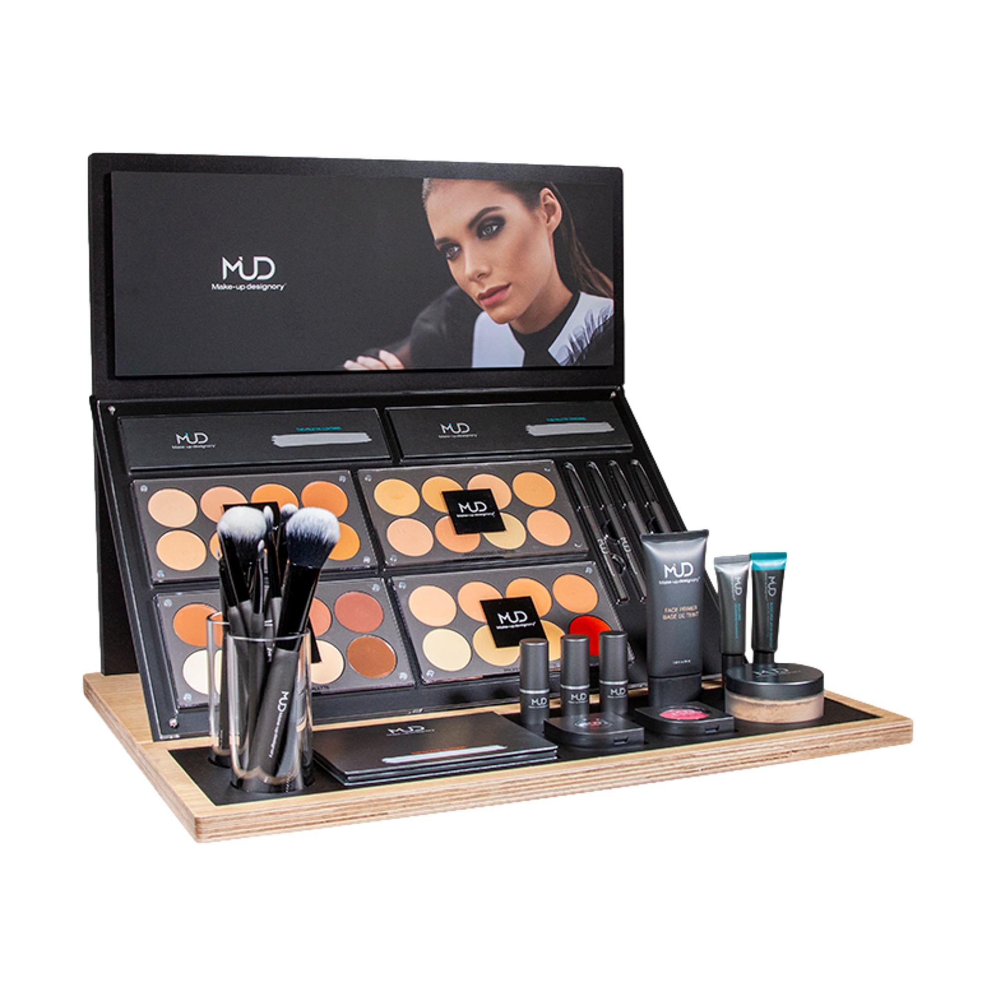 MUD Beauty Station - Professional Makeup Vanity Organizer with LED Lights & Mirror for Home Salon, Bridal & Travel Makeup Application