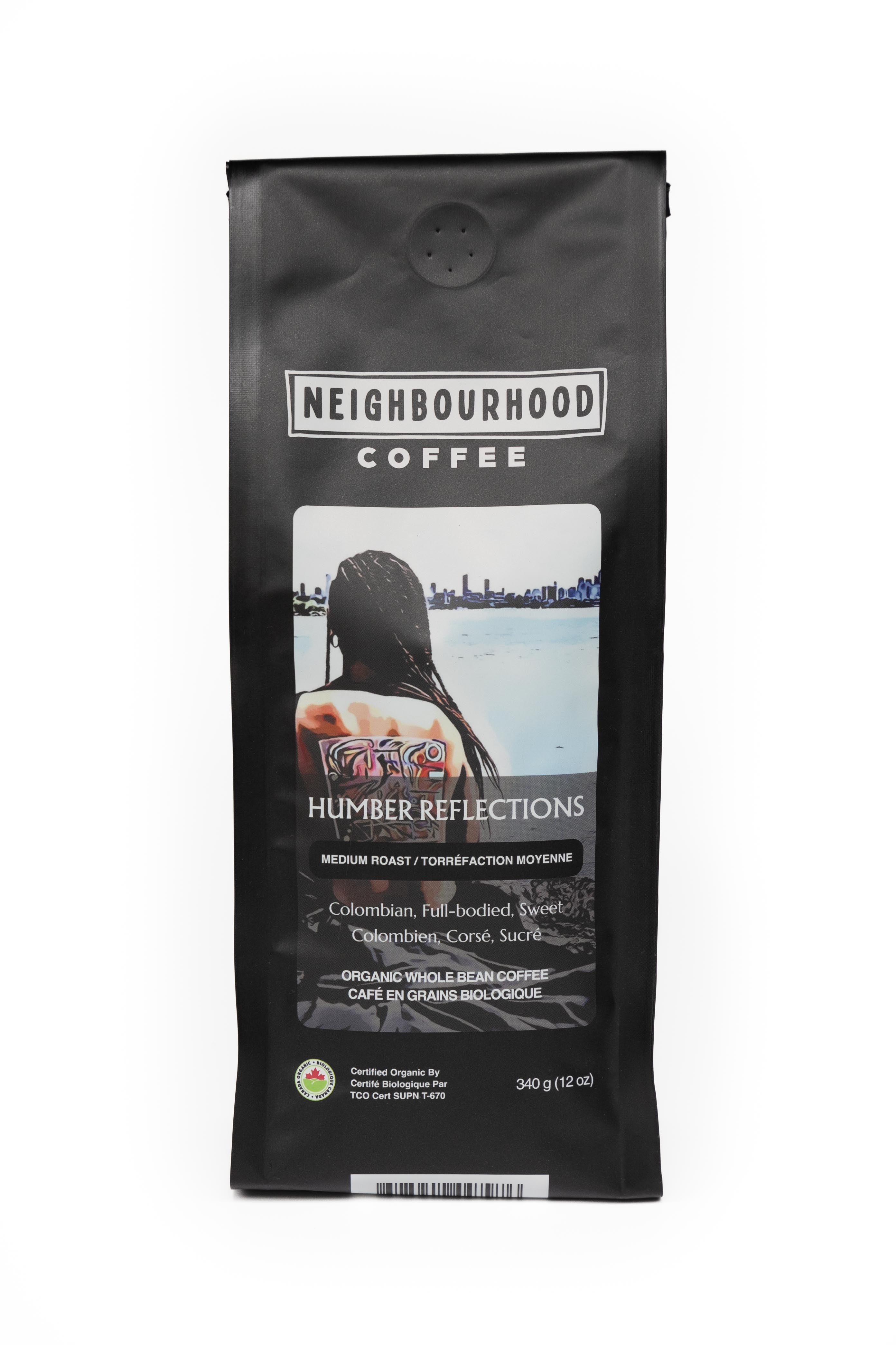 Neighbourhood Coffee Humber Reflections Medium Roast | 100% Organic Arabica Ground Coffee 12oz (340g) - Perfect for Home Brewing, Office Use & Gifts