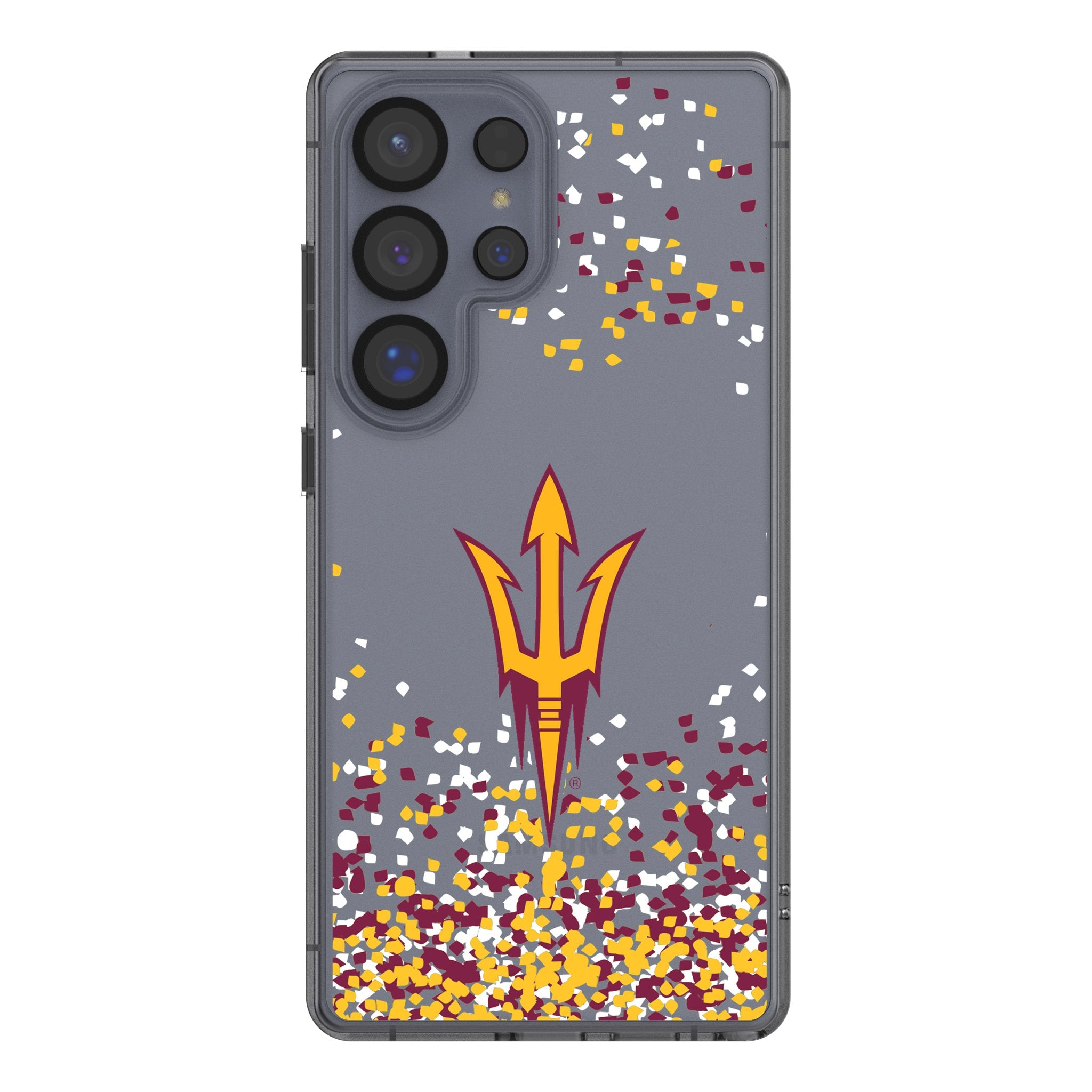 Arizona State University Sun Devils Confetti Clear Phone Case for Samsung Galaxy - Durable Protective Cover for College Fans, Game Day & School Spirit