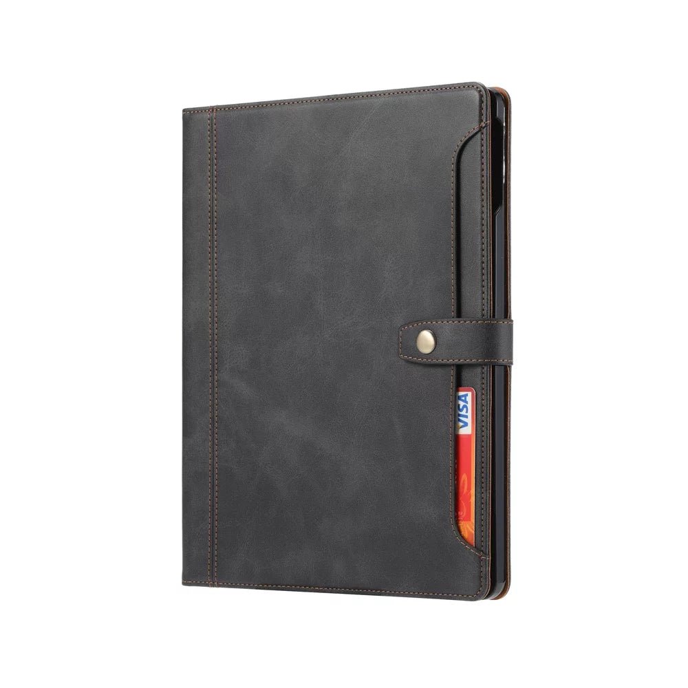 Premium Genuine Leather iPad Folio Case - Slim Protective Cover for iPad Pro/Air/Mini - Perfect for Work, Travel & Business Meetings