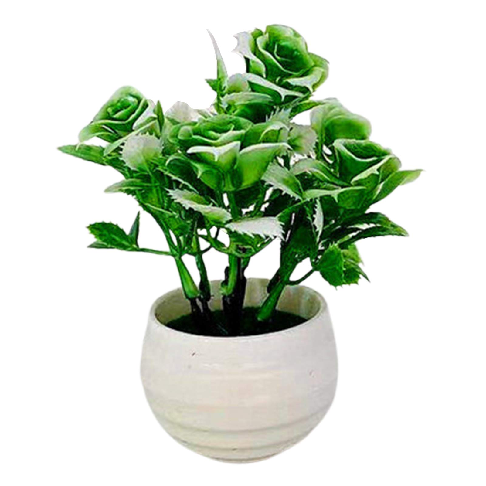 1 Set Artificial Bonsai - Non-Fading Simulation Rose Plants for Home & Garden Decor - White Heart Speaker Bonsai - Perfect for Living Room, Bedroom, Office Desk & Wedding Centerpieces