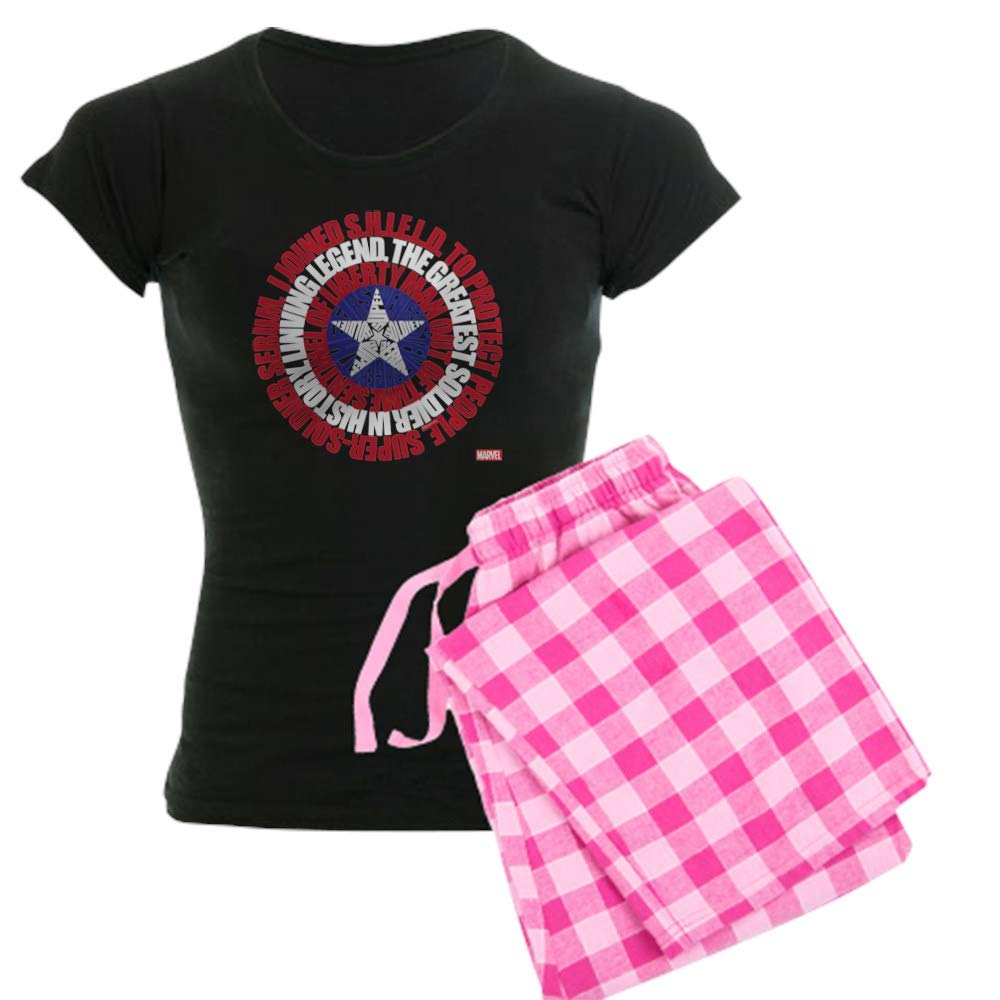 Captain America Word Shield Women's Pajamas - Soft & Comfortable Marvel Superhero Sleepwear for Fans | Perfect for Movie Nights, Cosplay & Gifts