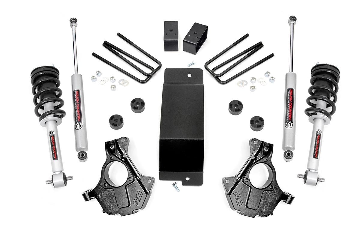 3.5 Inch Lift Kit for Chevy Silverado & GMC Sierra 1500 (2007-2013) - Heavy Duty Cast Steel Lower Control Arms & N3 Struts | Off-Road Suspension Upgrade | Part #11932 | Perfect for Trail Riding & Truck Customization