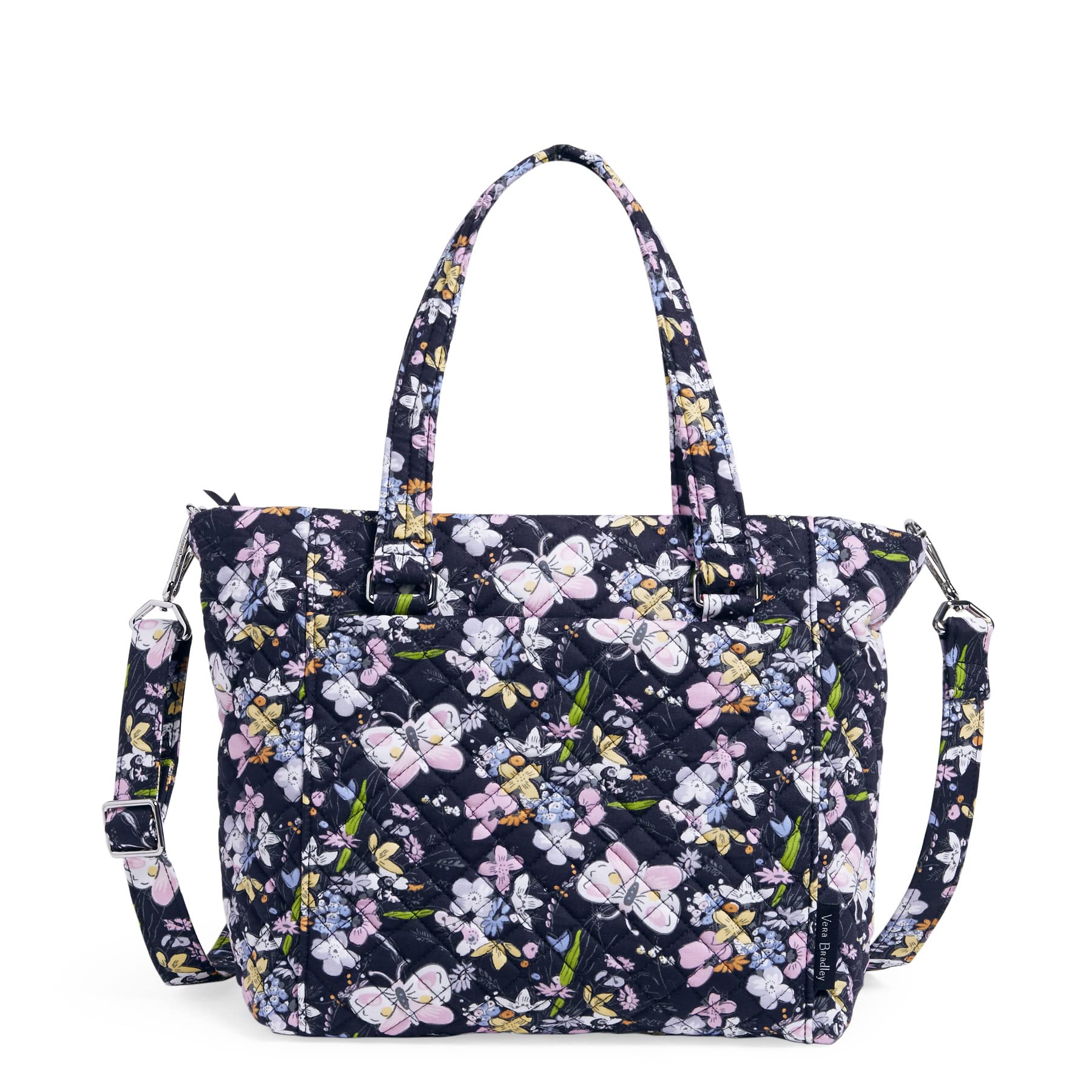 Vera Bradley Cotton Multi-Strap Shoulder Satchel Purse for Women - Lightweight Crossbody Bag with Adjustable Straps, Perfect for Travel, Work & Everyday Use