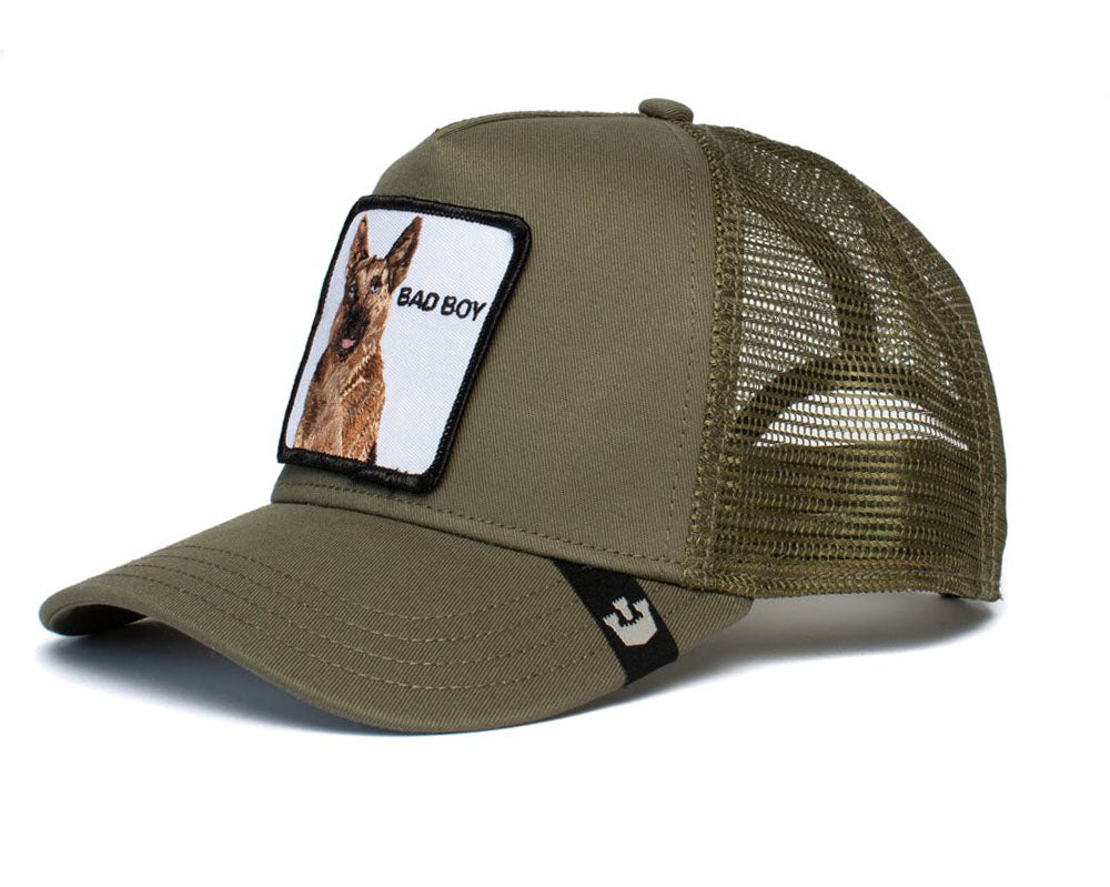 Goorin Bros 'Bad Boy' Olive Green Trucker Style Baseball Cap for Men - Casual & Streetwear Fashion Accessory for Outdoor Activities and Daily Wear