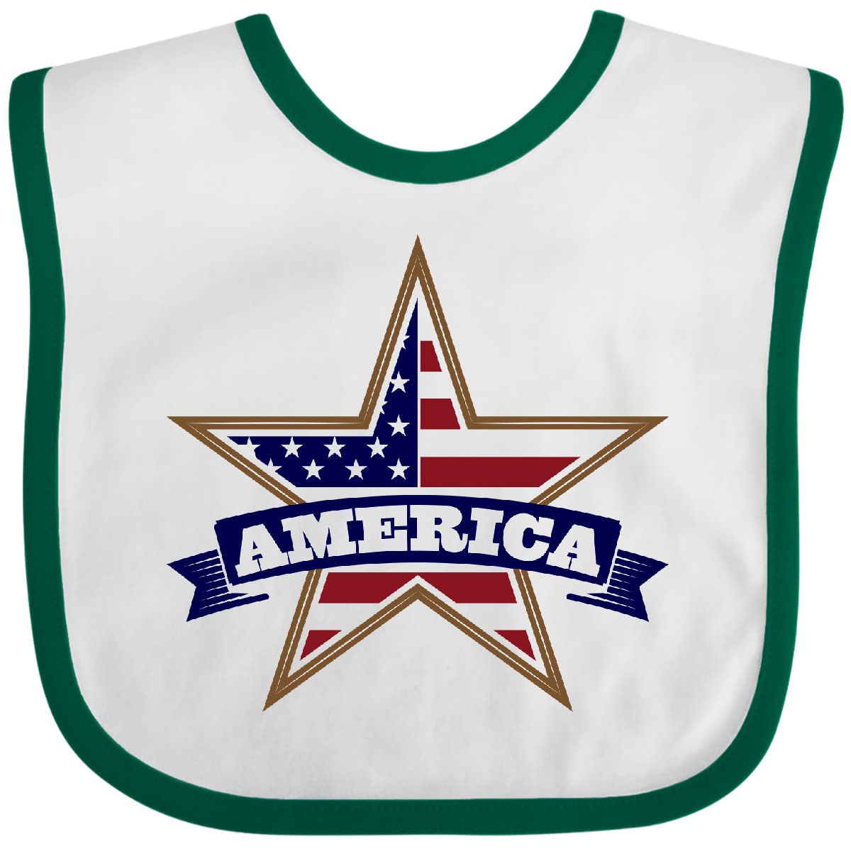 Inktastic Patriotic Star Baby Bib - USA Flag Design for Infants & Toddlers - Perfect for 4th of July, Memorial Day & Independence Day Celebrations