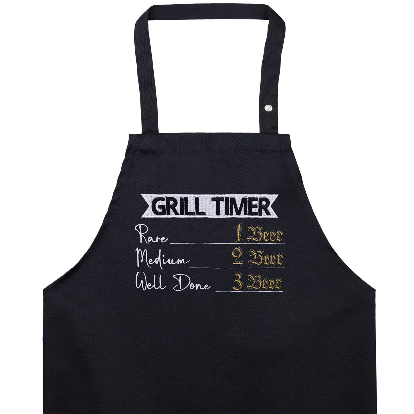 Grillmaster Dad Cooking Apron - Adjustable Kitchen Apron with Pocket & Neck Strap | Perfect for BBQ, Grilling, Cooking & Baking