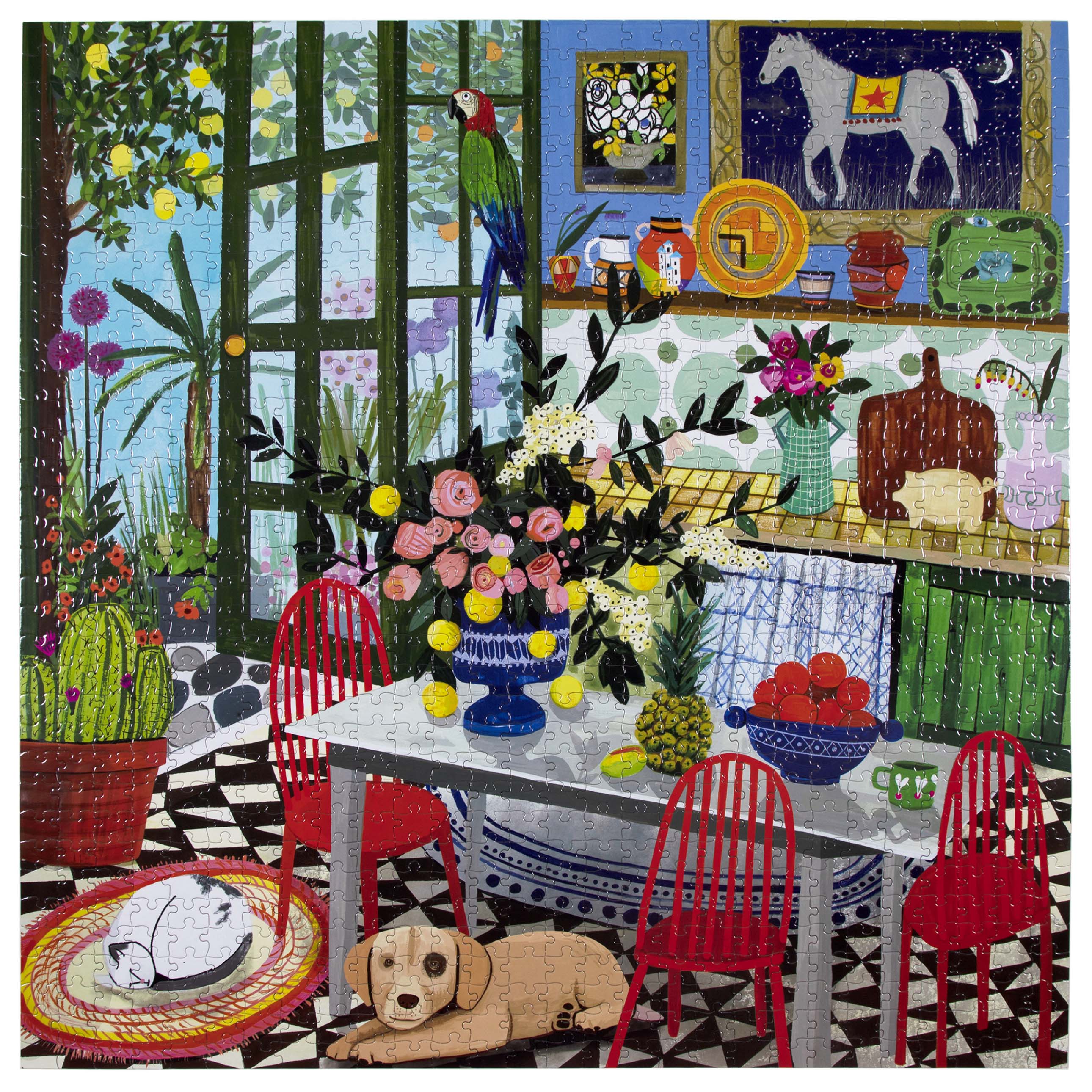 Green Kitchen 1000 Piece Jigsaw Puzzle - Fun Family Activity for Home Decor & Relaxation