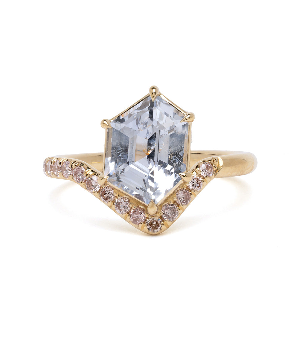 Exquisite Aura Blue Sapphire & Pink Diamond Ring for Women - Elegant Engagement, Wedding, or Anniversary Jewelry Gift
