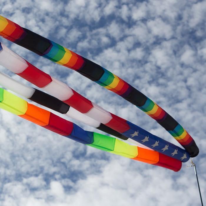 20 Foot Rainbow Tube Kite Tail - Colorful Flying Kite Accessory for Beach, Park & Outdoor Family Fun