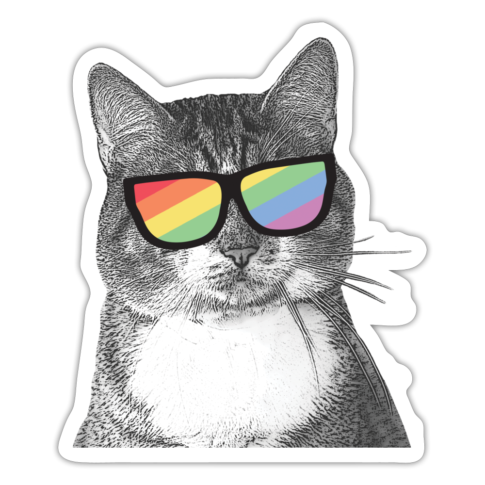 Pride Cat Sticker - Colorful LGBTQ+ Vinyl Decal for Laptop, Water Bottle & Phone - Perfect for Pride Month, Gifts & LGBTQ Support