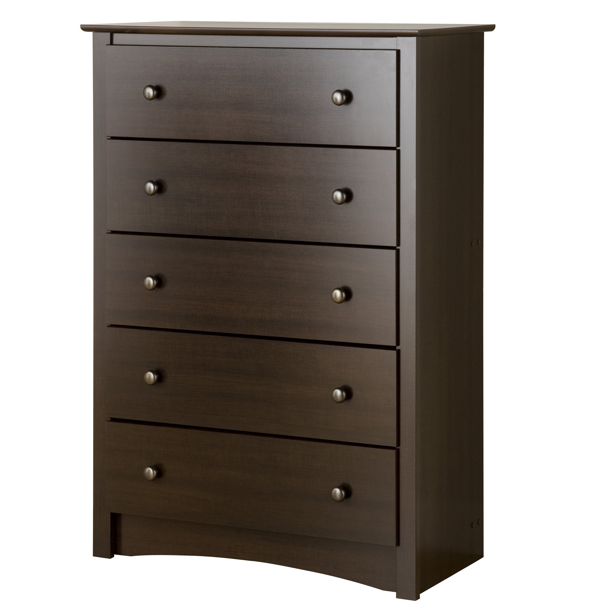 Prepac Fremont 5-Drawer Dresser Chest - Espresso Brown Wooden Storage Cabinet for Bedroom, Closet & Nursery Organization