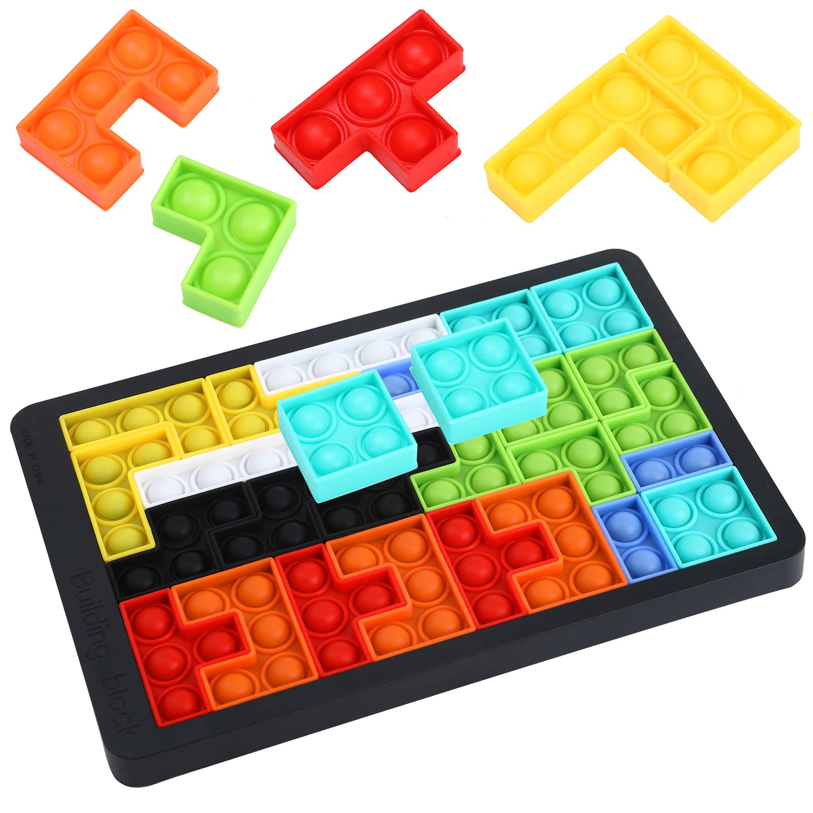 26Pcs Fidget Toys Set - Pop It Tetris Sensory Toys for Adults & Kids - Stress Relief for ADHD Autism - Perfect for Classroom Prizes, Party Favors & Carnival Treasure - Great for Home, Office & School Use