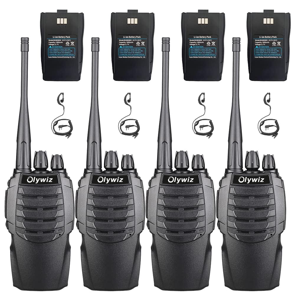 GMRS Two-Way Radios 4 Pack - Long Range Walkie Talkies with Earpiece & Mic Set, 16 Channels, USB-C Charging, Waterproof Handheld Radios for Outdoor Adventures, Hiking, Camping & Emergency Communication