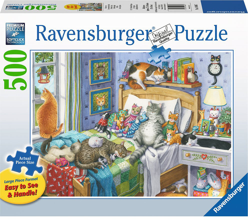 Premium 500-Piece Large Format Cat Nap Puzzle - Perfect for Family Game Nights & Relaxing Evenings