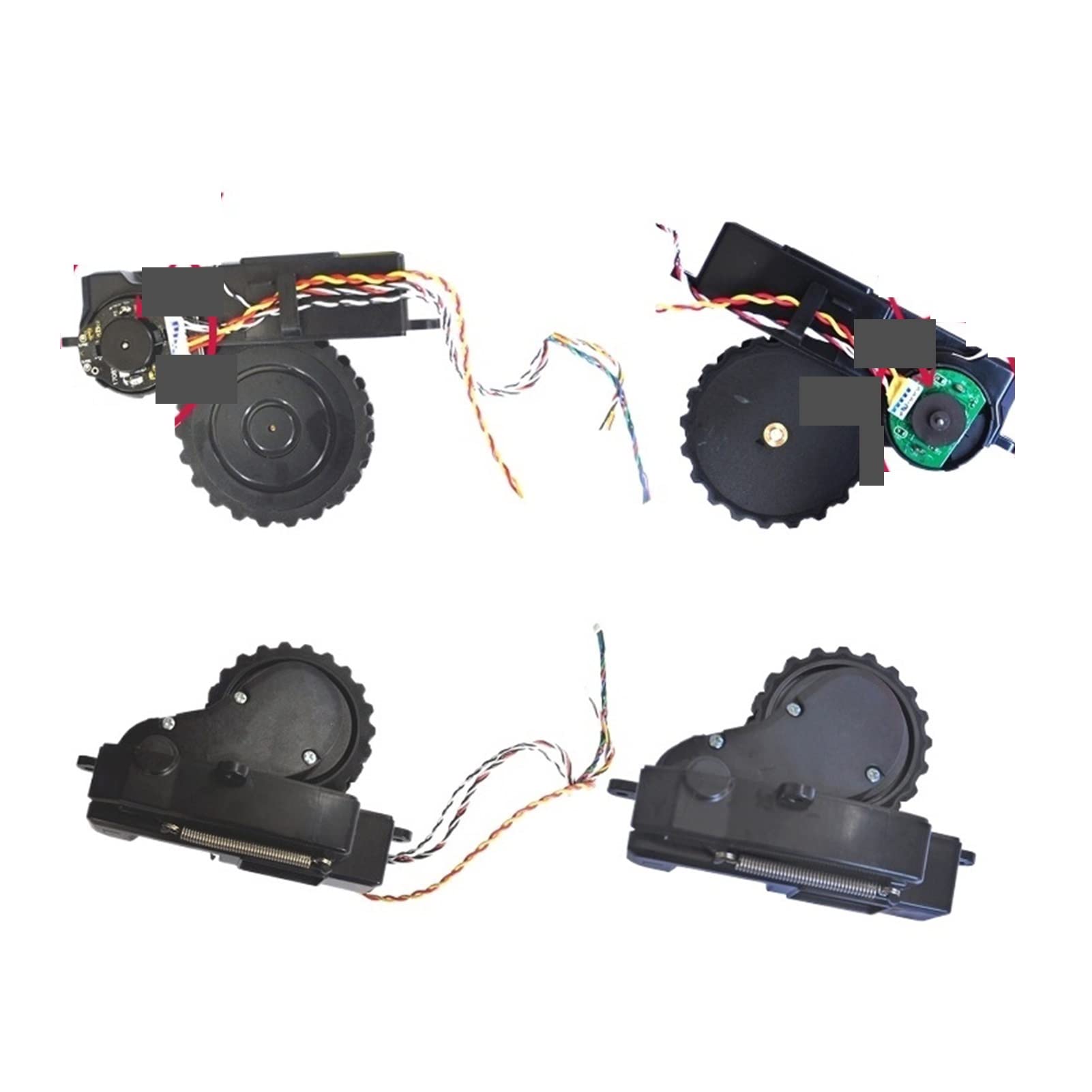 ZooJane Wheel Replacement for Cecotec Conga 3090 3091 3092 S3090 Robot Vacuum Cleaner - Left & Right Black Wheels - Compatible Spare Parts for Home Cleaning Maintenance