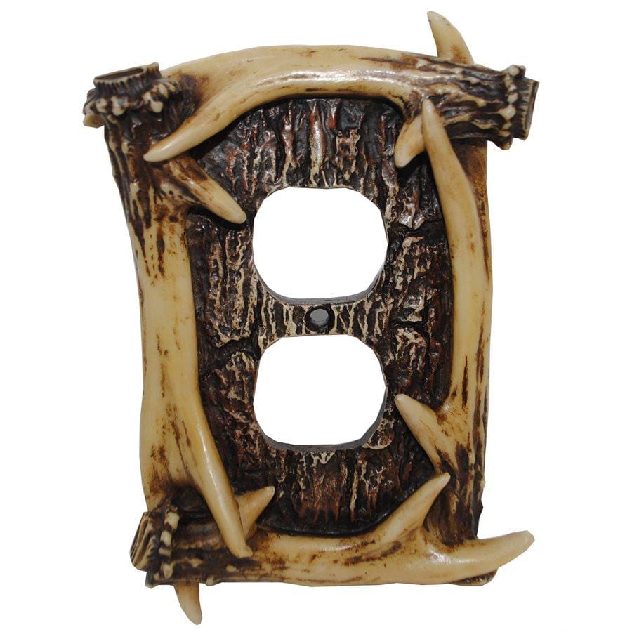 Antler Outlet Cover Wall Plate - Rustic Deer Decor for Home & Cabin - Perfect for Living Room, Bedroom, and Lodge Style Interiors