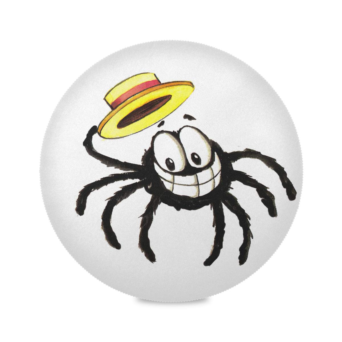 HESLING Durable Farmhouse Round Placemats Set - Heat Resistant Hot Dish Mats for Winter Kitchen & Dining Table Decor - Black Spider with Hat Design - Perfect for Holiday Parties, Cozy Family Dinners & Seasonal Home Decor