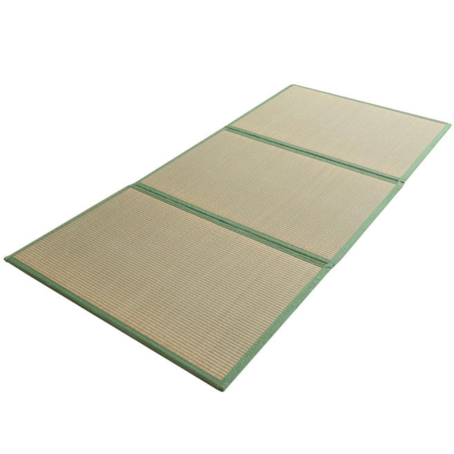 MAXYOYO Japanese Tatami Mat - 100% Natural Rush Grass, Portable & Foldable Futon Mattress for Floor Sleeping | Traditional Firm Floor Bed | Perfect for Meditation, Yoga, Guest Room & Small Space Living