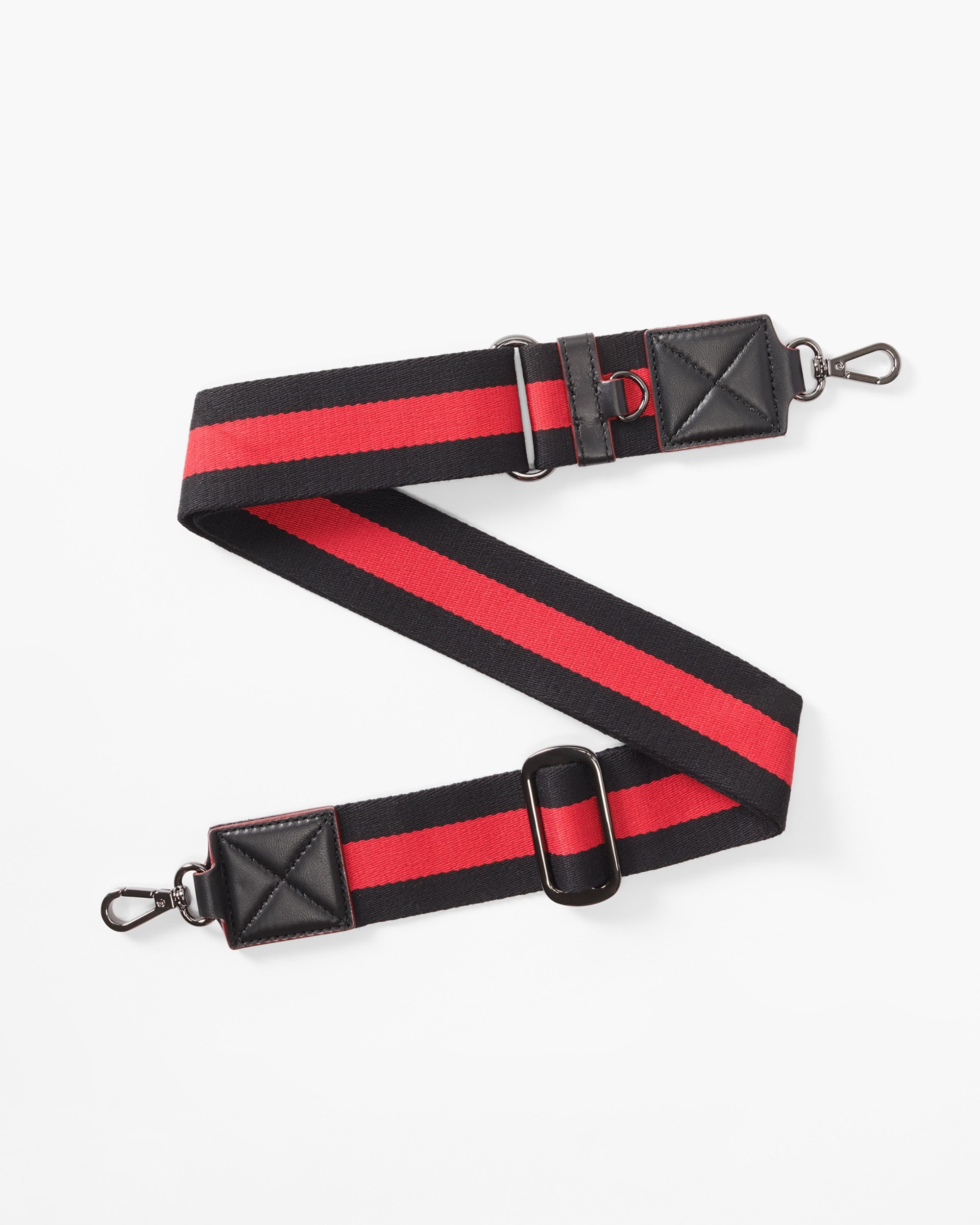 Black & Red Striped Adjustable Nylon Watch Strap - Replacement Band for Smartwatches, Fitness Trackers - Perfect for Sports, Workouts & Casual Wear
