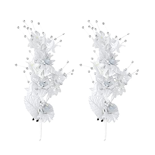 LEYSIN 2-Pack Artificial Flower Hair Brooches - Elegant Hair Clips & Pins for Women & Girls | Perfect for Weddings, Parties & Daily Accessories (Style M3)