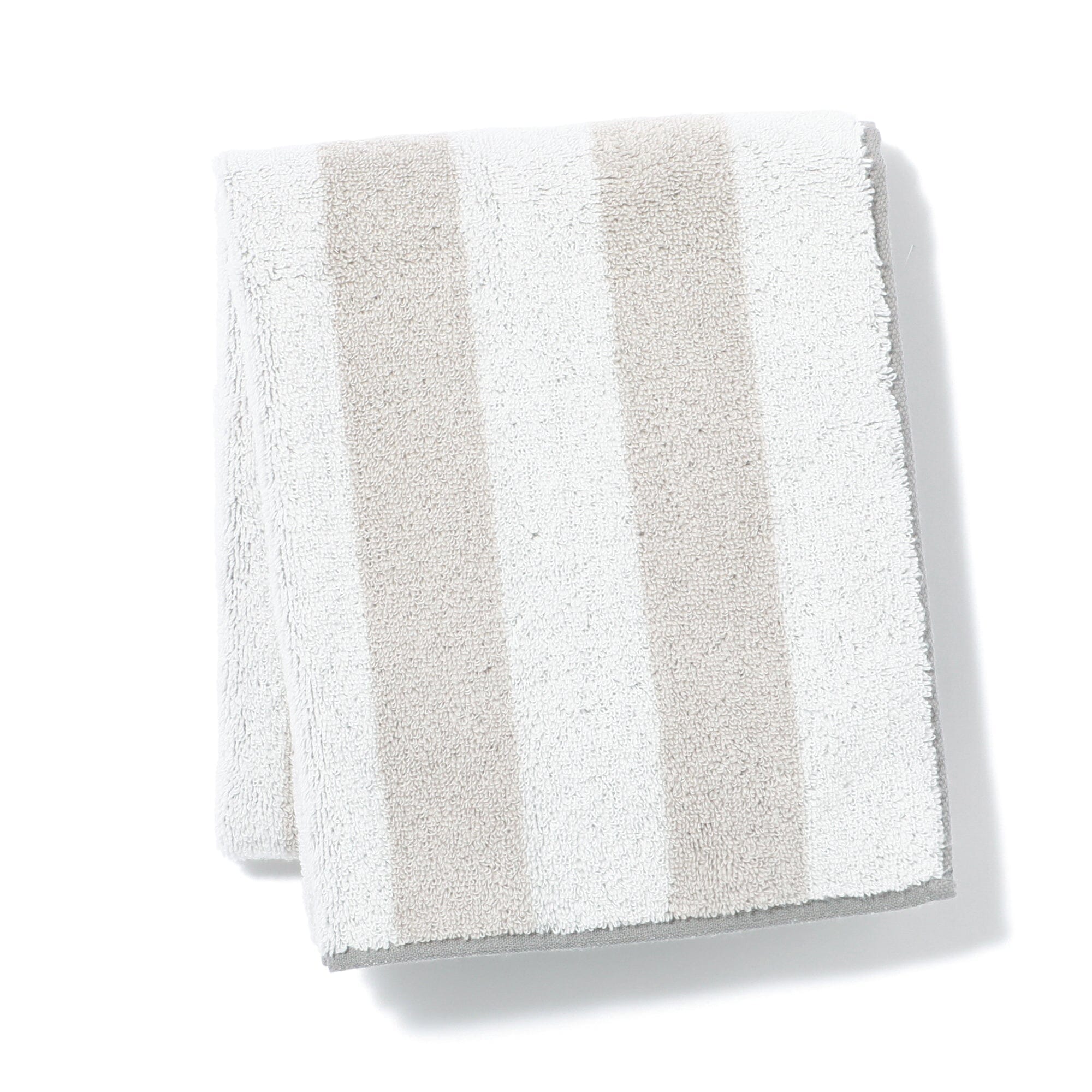 Premium Mini Bath Towel with Classic Stripes - Soft & Absorbent Light Gray Towel for Kids, Travel, Gym & Spa | Quick-Drying & Compact Size