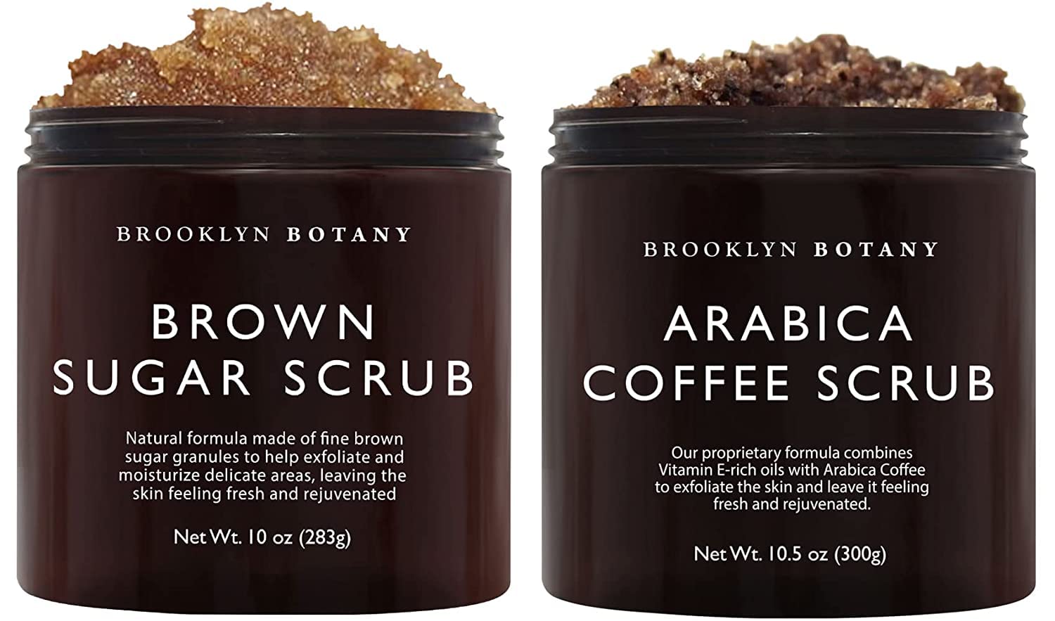 Brooklyn Botany Brown Sugar & Arabica Coffee Body Scrub - Exfoliating & Moisturizing for Smooth Skin - Fights Cellulite, Stretch Marks & Eczema - 10 oz - Perfect for Spa Day, Self-Care & Gifts for Women