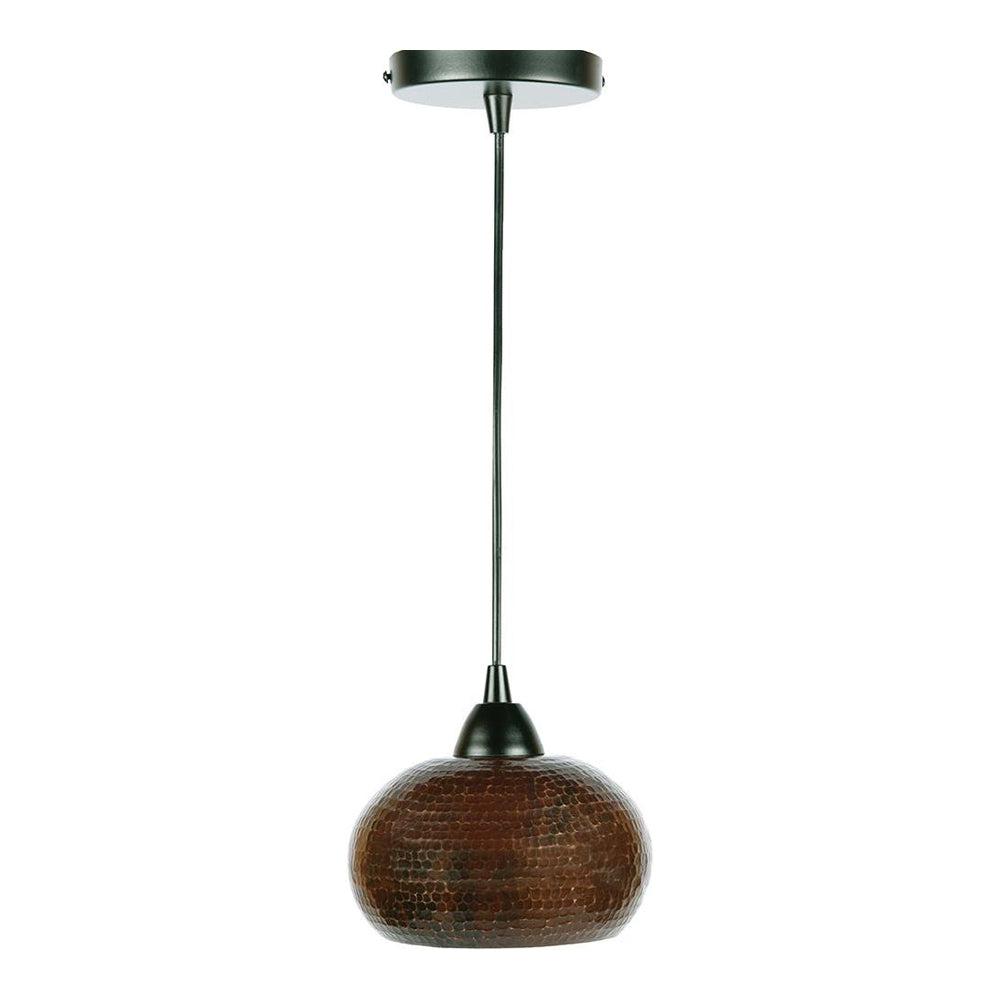 Handcrafted Hammered Copper Globe Pendant Light - Vintage Industrial Ceiling Fixture for Kitchen Island, Dining Room & Bar Lighting
