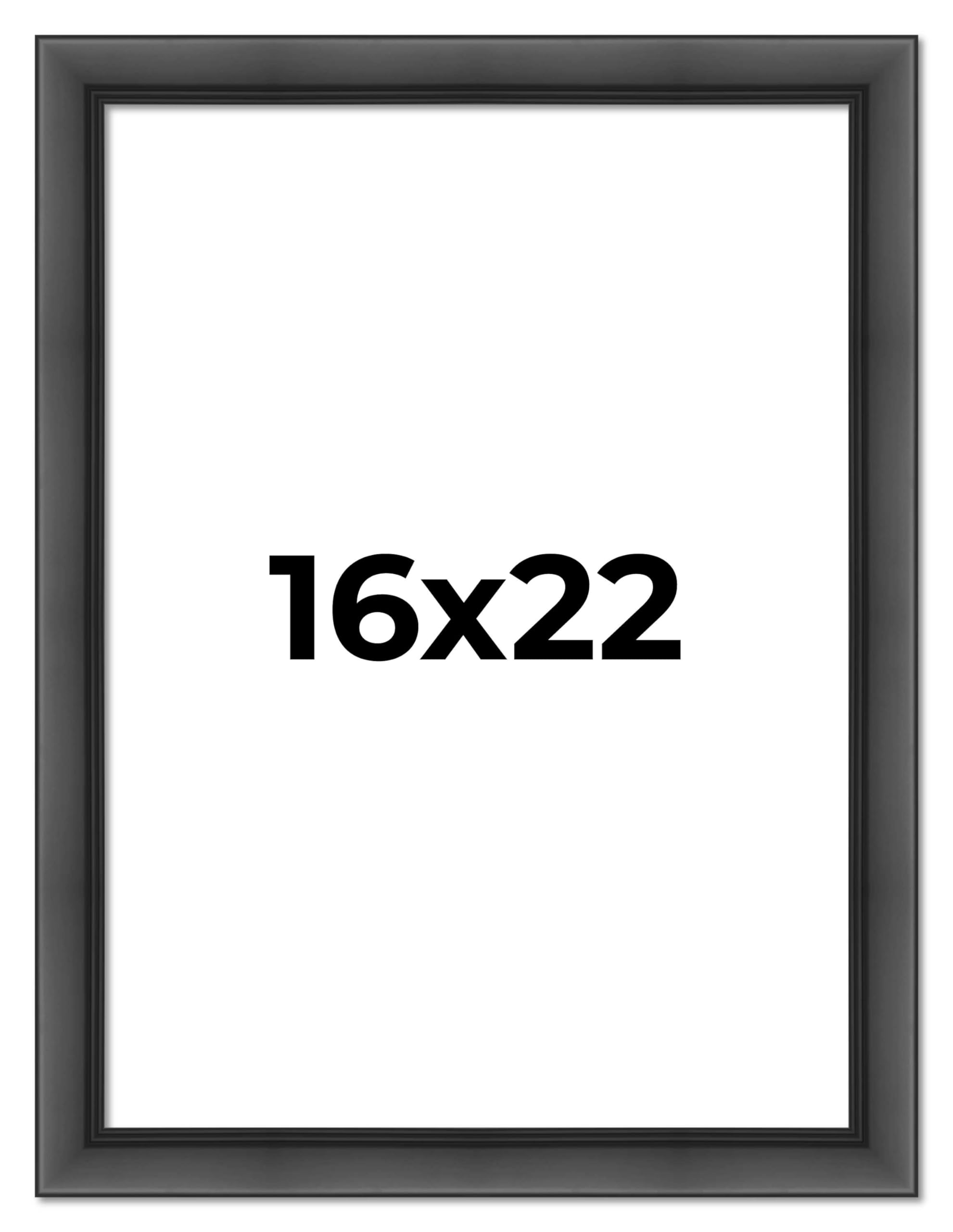 16x22 Inch Black Solid Wood Picture Frame - 1.5