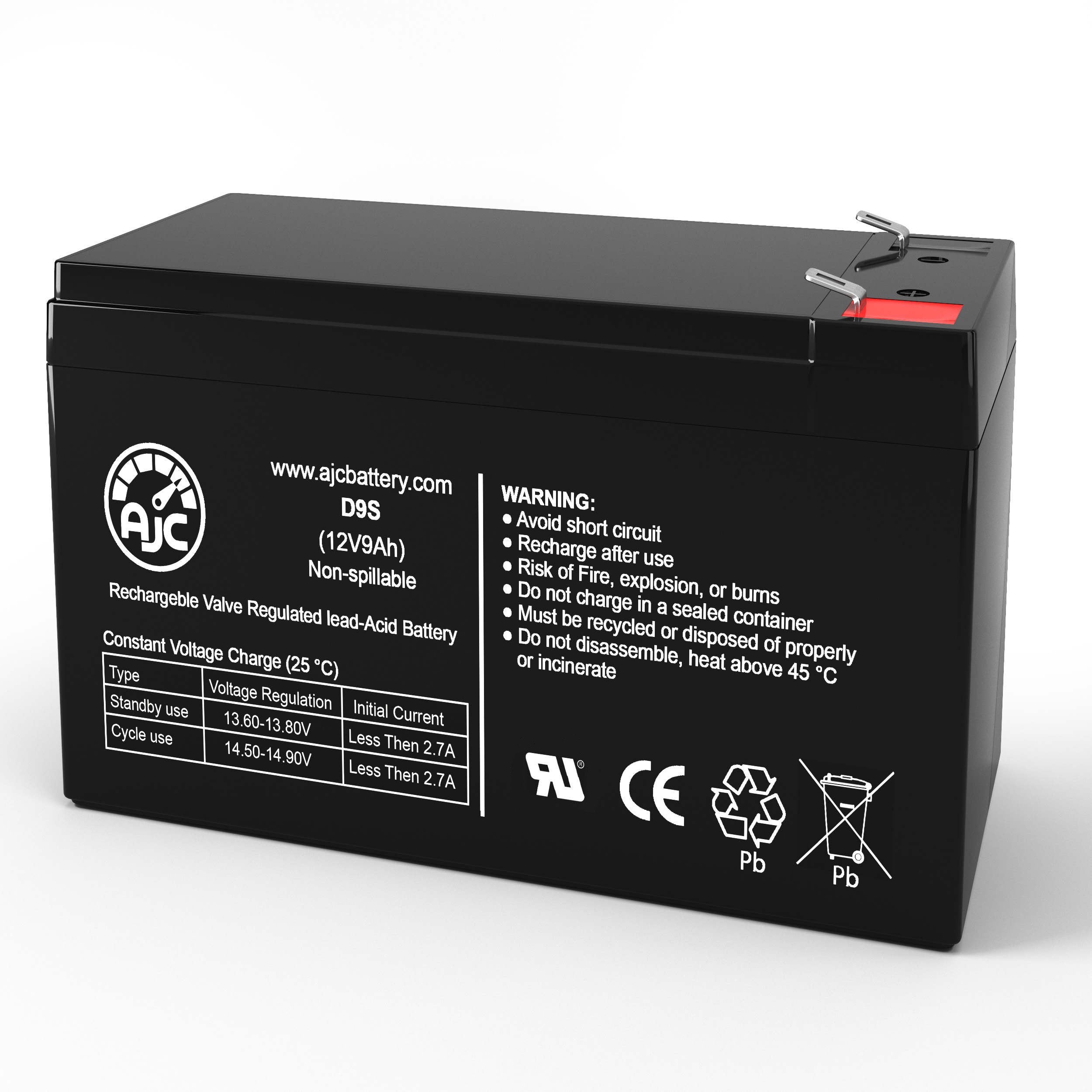 AJC 12V 9Ah Replacement Battery Compatible with Alpha Technologies 181 & 220 Series - UPS Backup Power Supply for Home/Office Electronics, Security Systems & Emergency Lighting