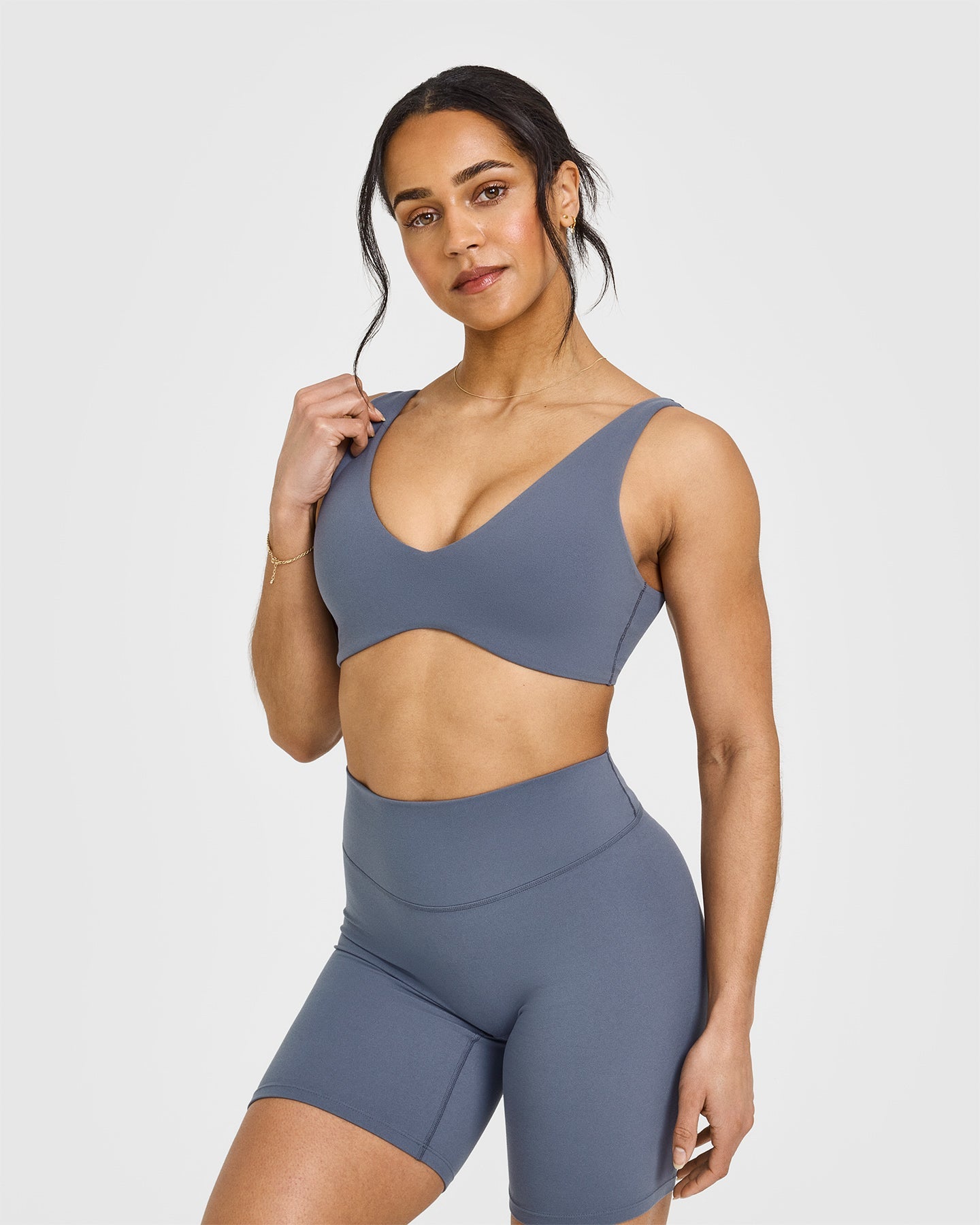 SoftMotion™ Scoop Back Bralette - Comfortable Wireless Bra in Granite Blue | Perfect for Yoga, Lounge & Everyday Wear