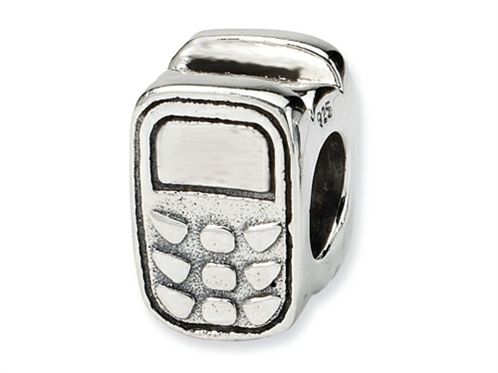 Sterling Silver Phone Charm Beads - Elegant Cell Phone Accessories for Jewelry & DIY Crafting - Perfect for Gifts, Parties, and Personal Style Enhancement