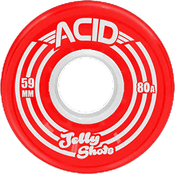 59mm 80a Red Acid Jelly Skateboard Wheels (Set of 4) - Perfect for Street Skating & Park Tricks