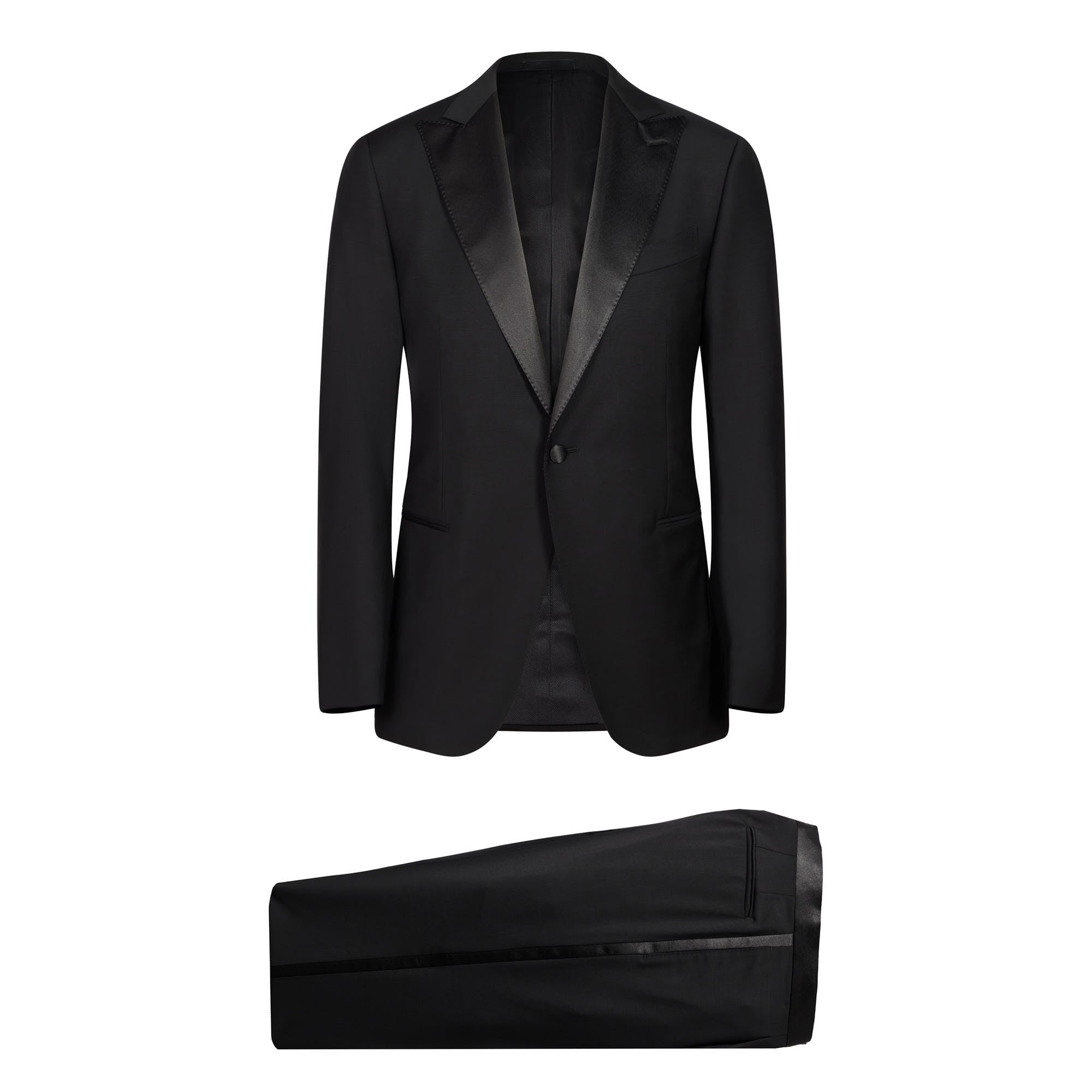 HENRY SARTORIAL X CARUSO Men's Black Smoking Norma Dinner Suit | Formal Tuxedo for Weddings, Galas & Black Tie Events