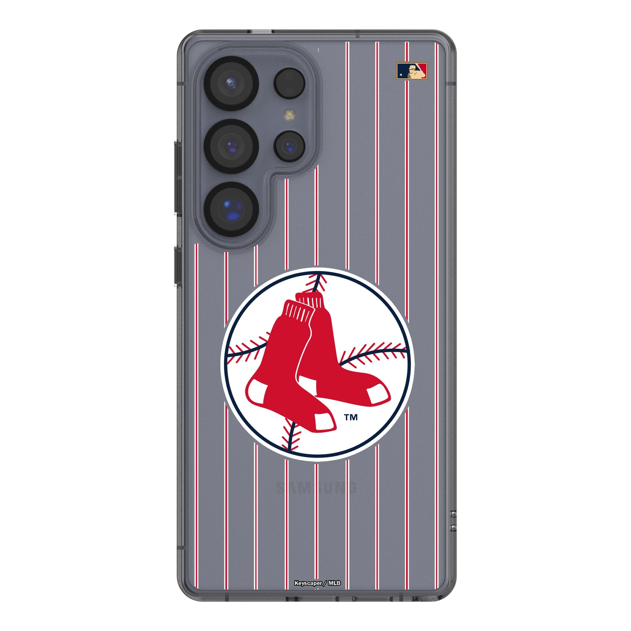 Boston Red Sox 1970-1975 Cooperstown Collection Pinstripe Clear Phone Case for Samsung Galaxy - Perfect for Baseball Fans & Game Day Protection