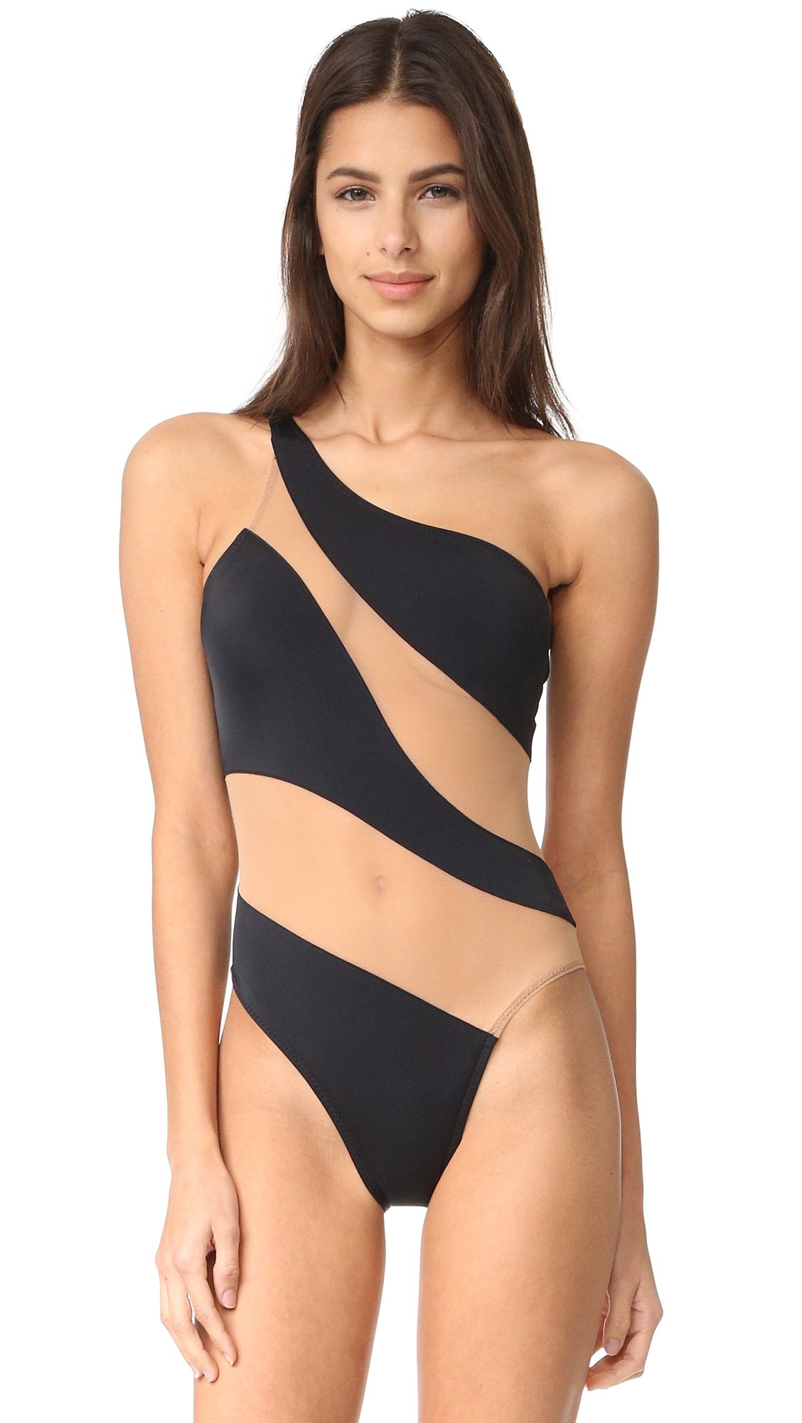 Norma Kamali Women's Snake Mesh Mio One Piece Swimsuit - Sexy High Cut Bathing Suit for Beach, Pool & Vacation | Plus Size Swimwear for Women