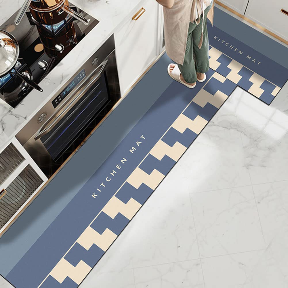 INFIJYON 2 Pcs Non-Skid Washable Kitchen Floor Mat, Waterproof Anti-Fatigue Mats for Kitchen, Sink, Laundry, Office, Bathroom, and Entryway – Durable and Comfortable Floor Rugs for Home and Work